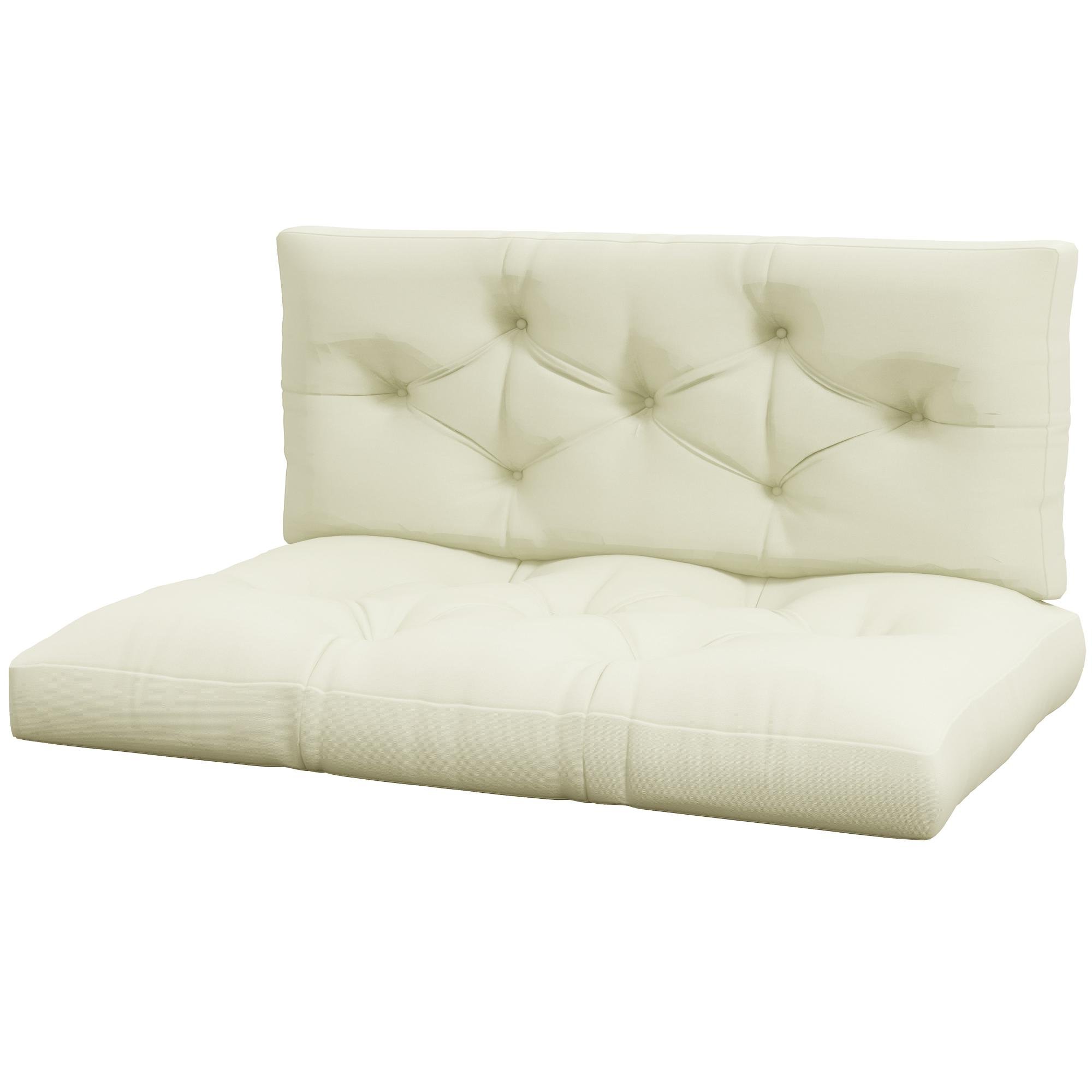 Cream White Pallet Cushions, 2-Piece 47.2-Inch Set