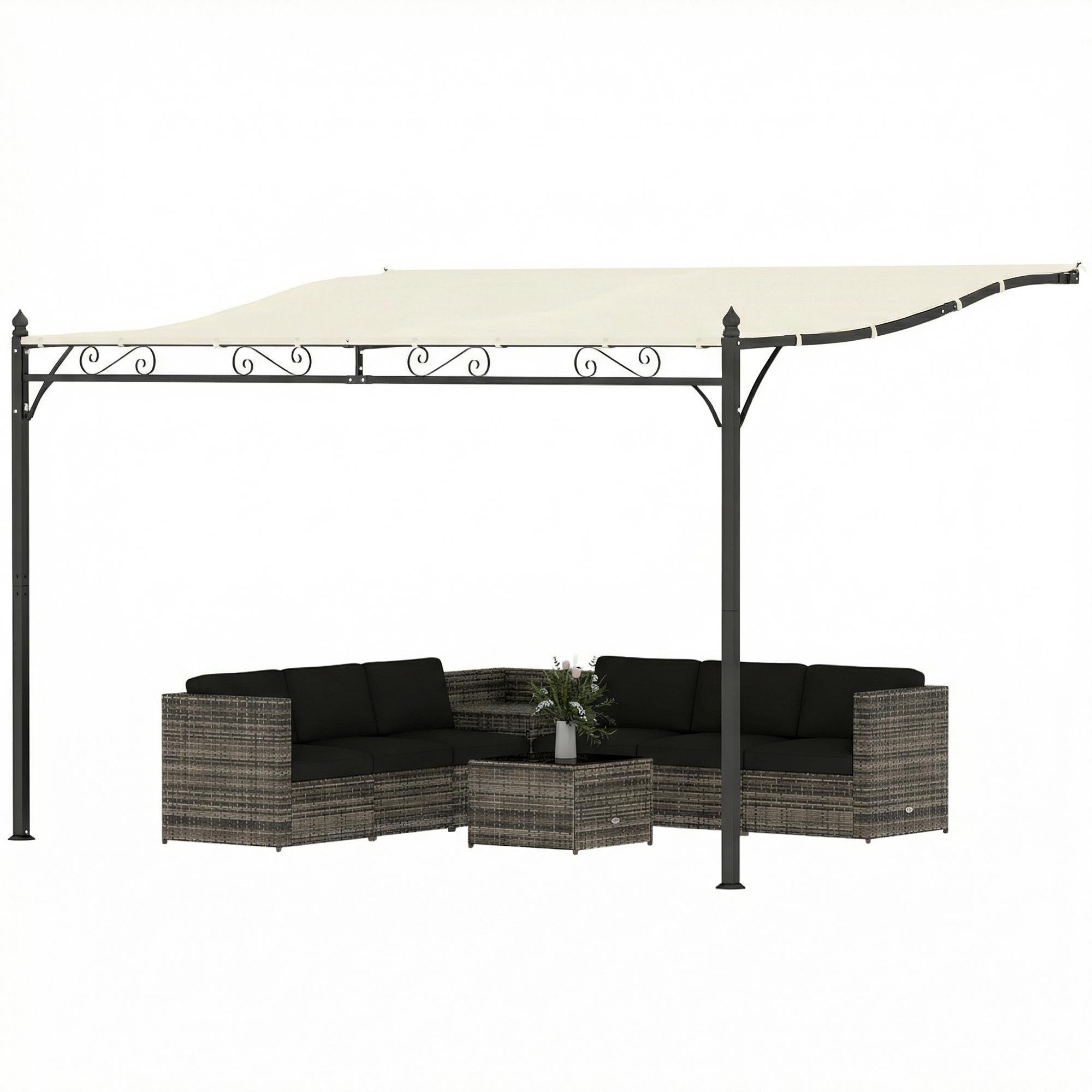 137.8 x 98.4 Wall Pergola, Wall-Mounted UPF 30 Canopy