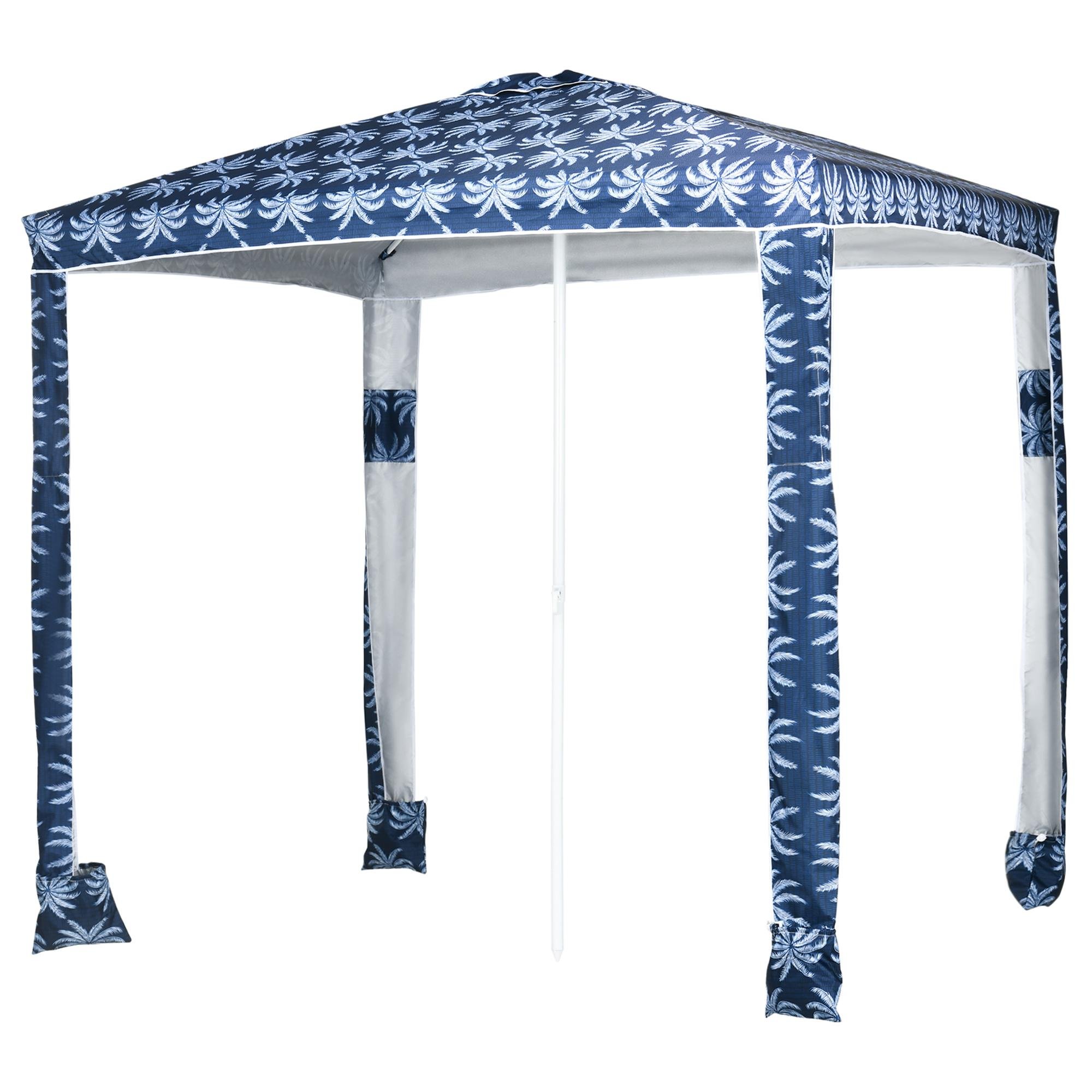 Dark Blue Cabana Beach Umbrella with UV50+ Shade, 6.5 ft