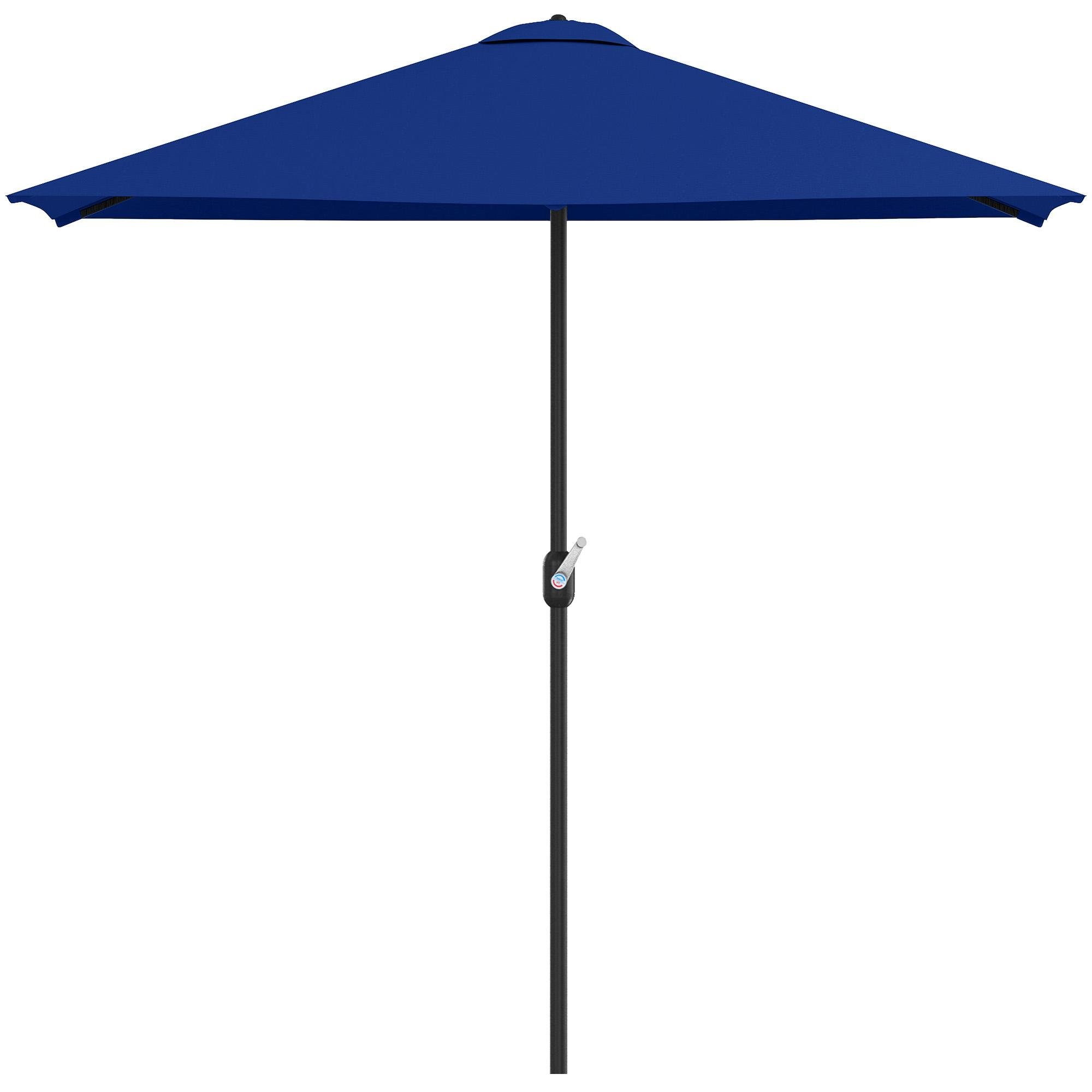 Dark Blue Half Wall Umbrella with Crank