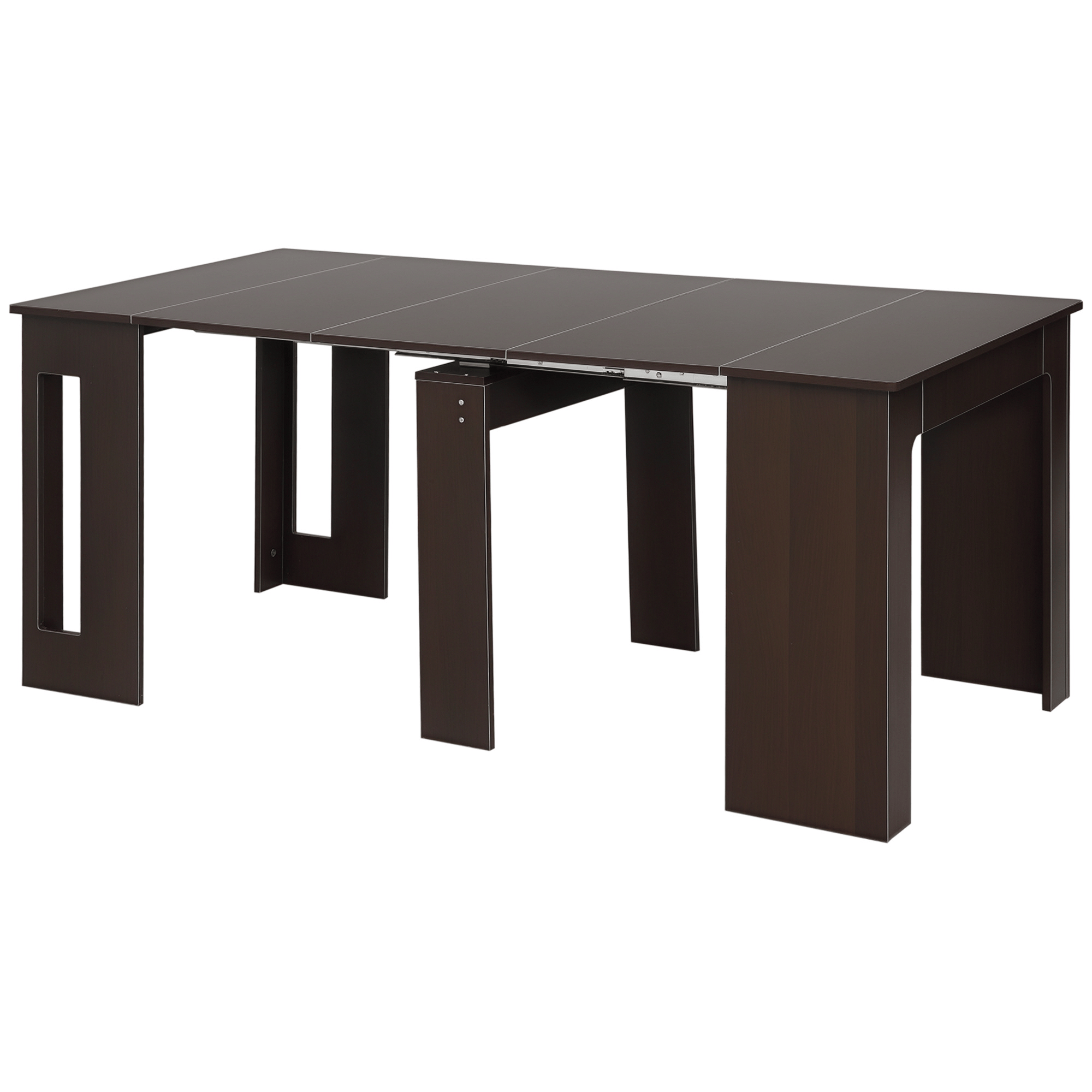 Brown Expandable Dining Table with Removable Panels