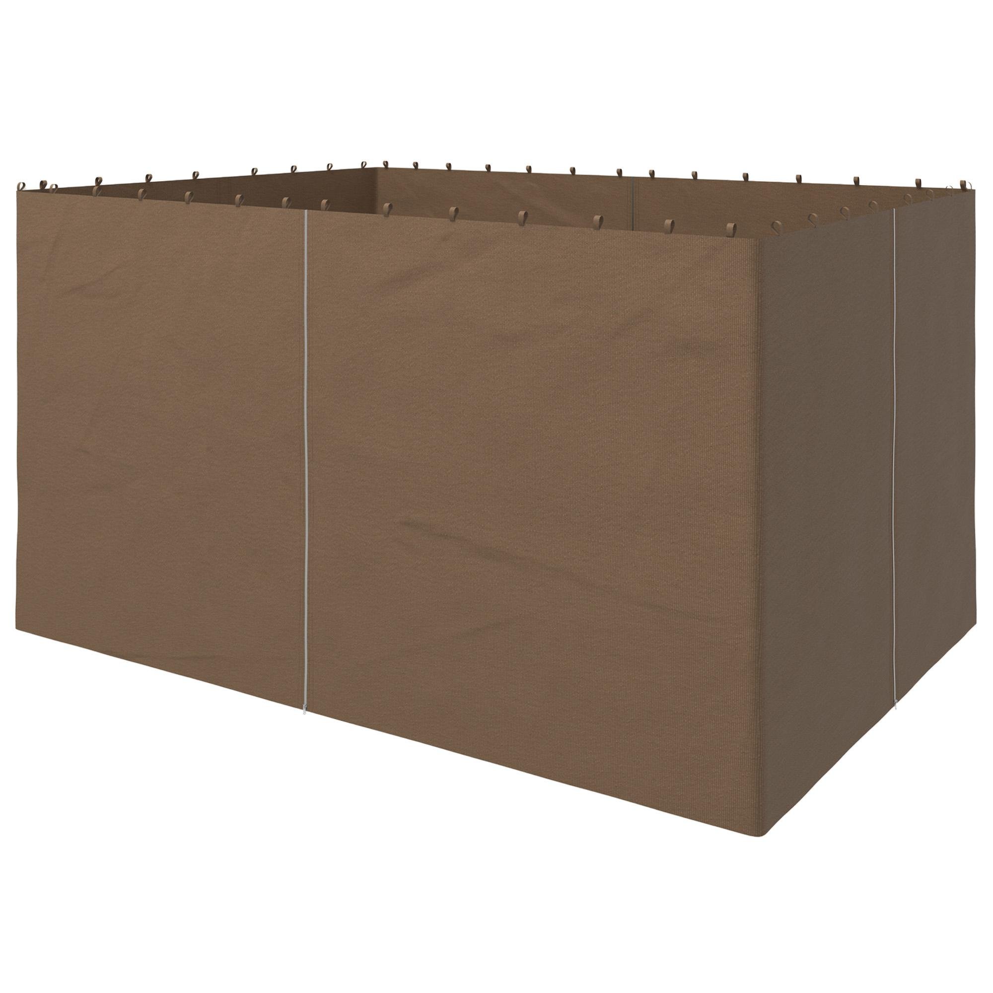 Dark Brown 10x13 Gazebo Curtains, 4-Piece Privacy Panels