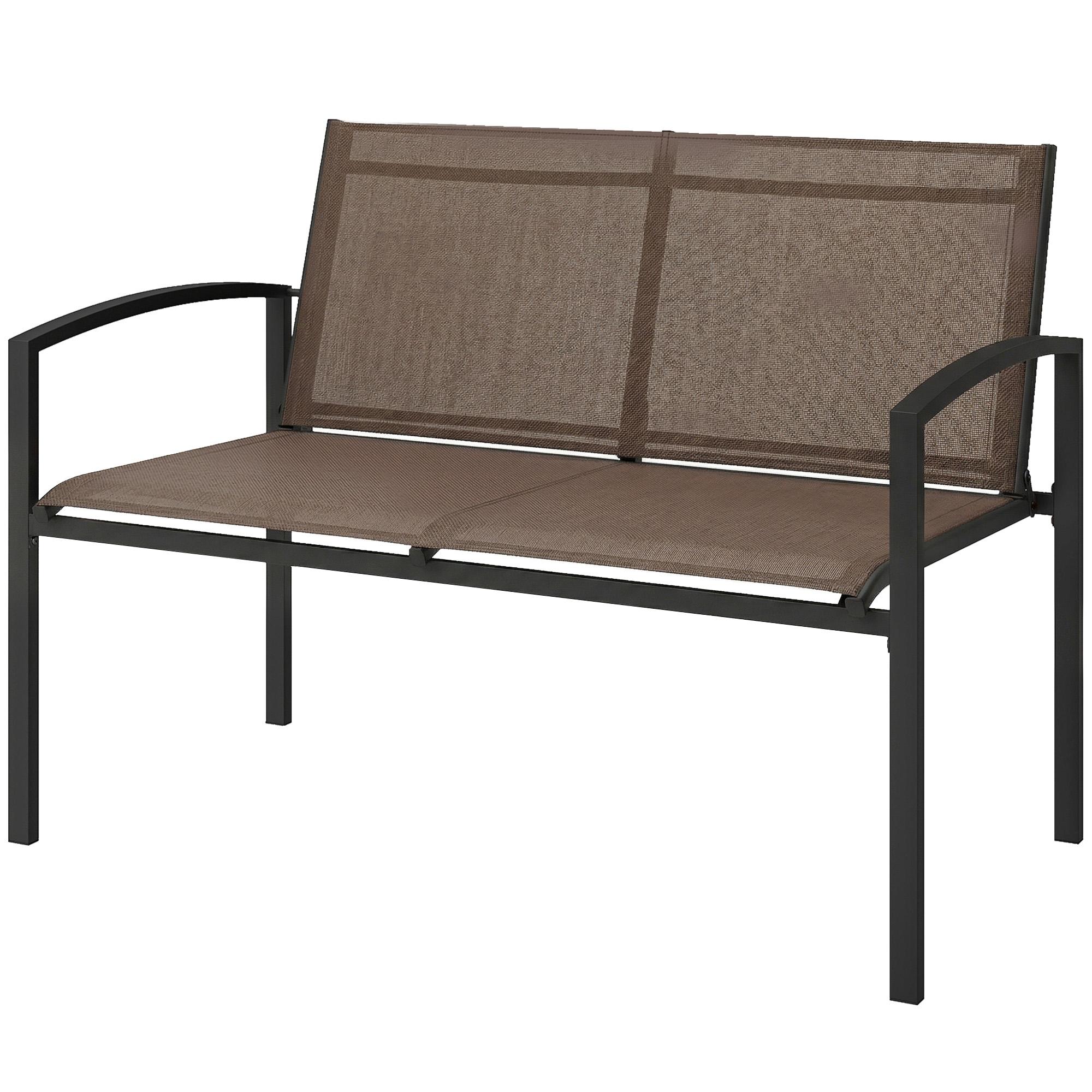 Dark Brown Mesh Garden Bench with 528 lb Capacity, 44.1 in