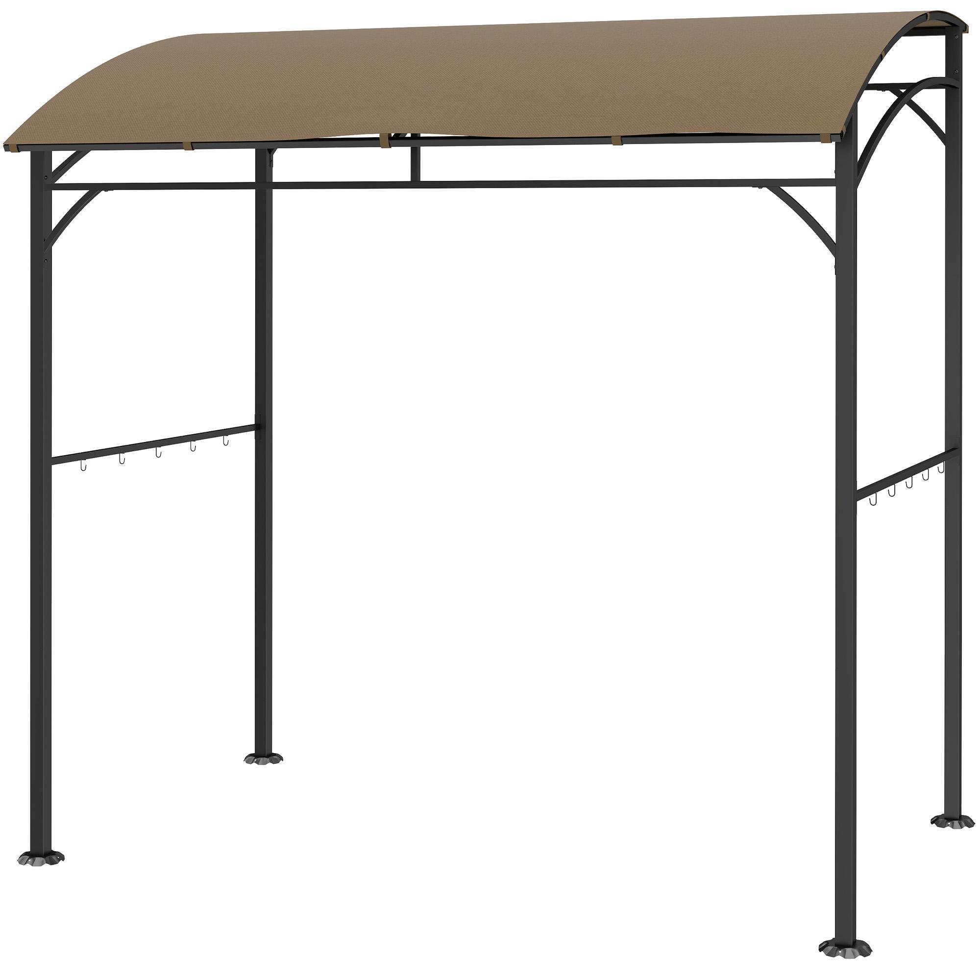 84.6 Inch Curved Grill Gazebo with Steel Frame