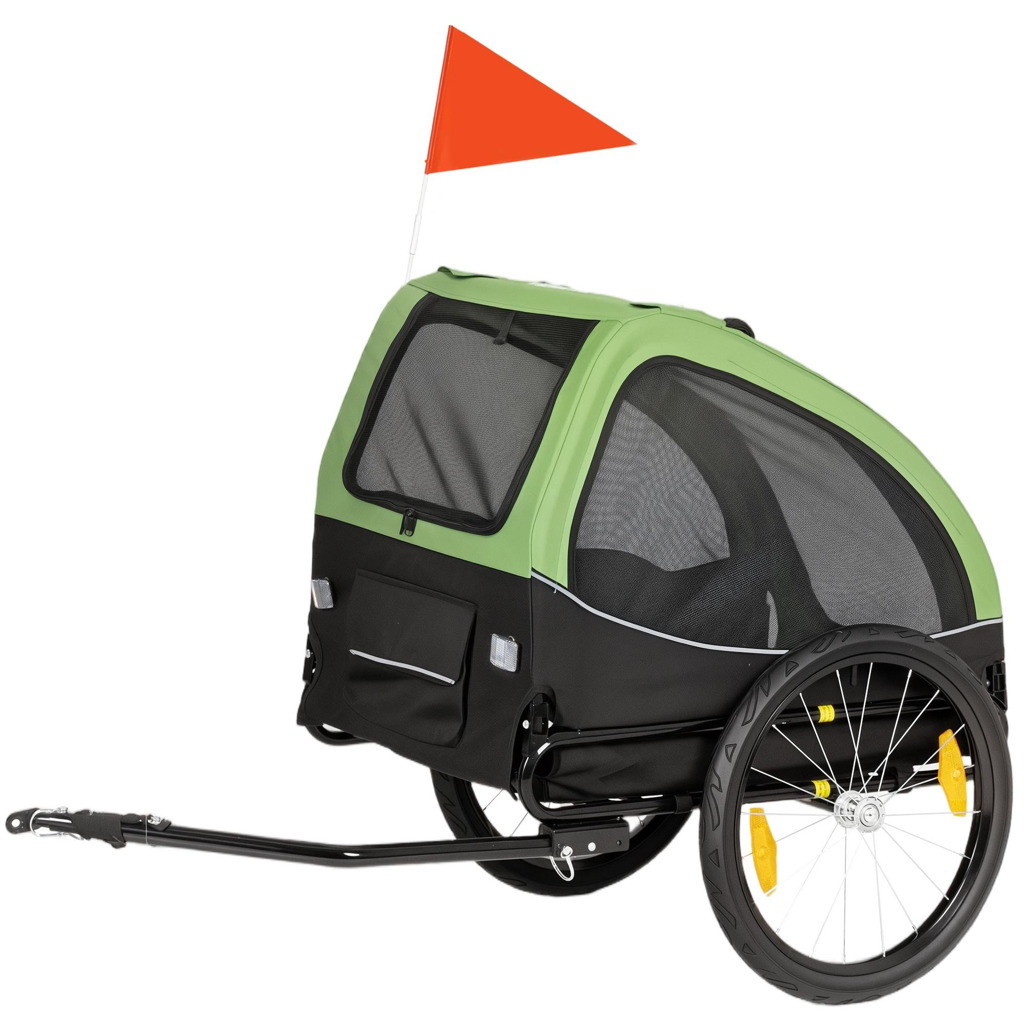 Dark Green Dog Bike Trailer with 20-Inch Wheels