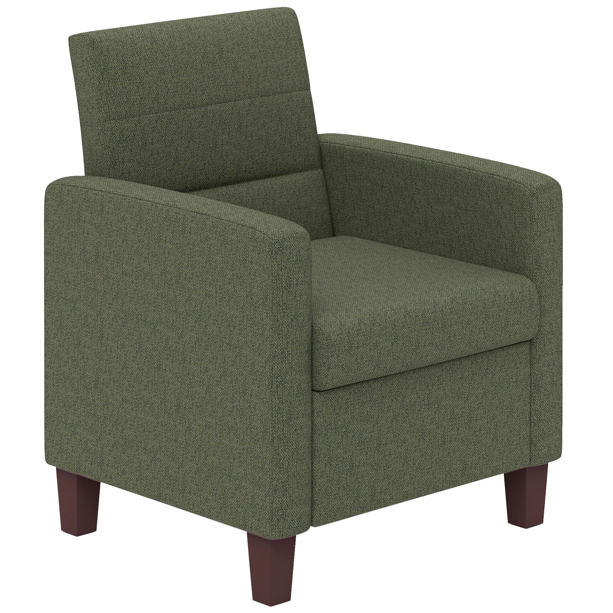 Dark Green Fabric Accent Chair with Pocket Spring Seat