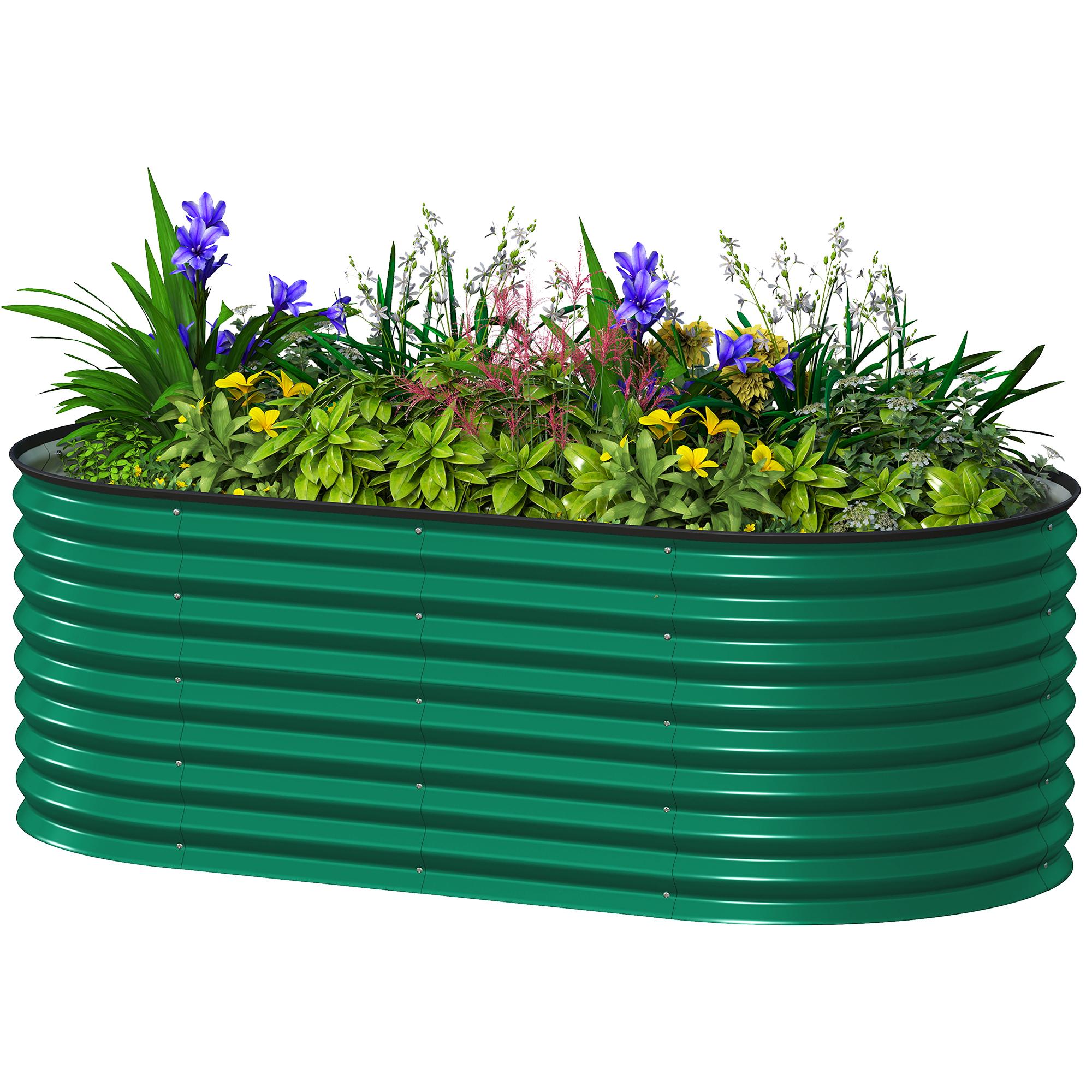 63 inch dark green planter - galvanised steel raised bed