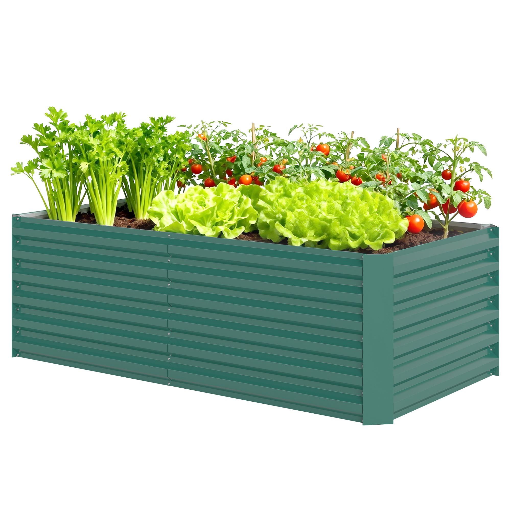 70.9 inch dark green planter, 22.6 inch deep galvanized bed