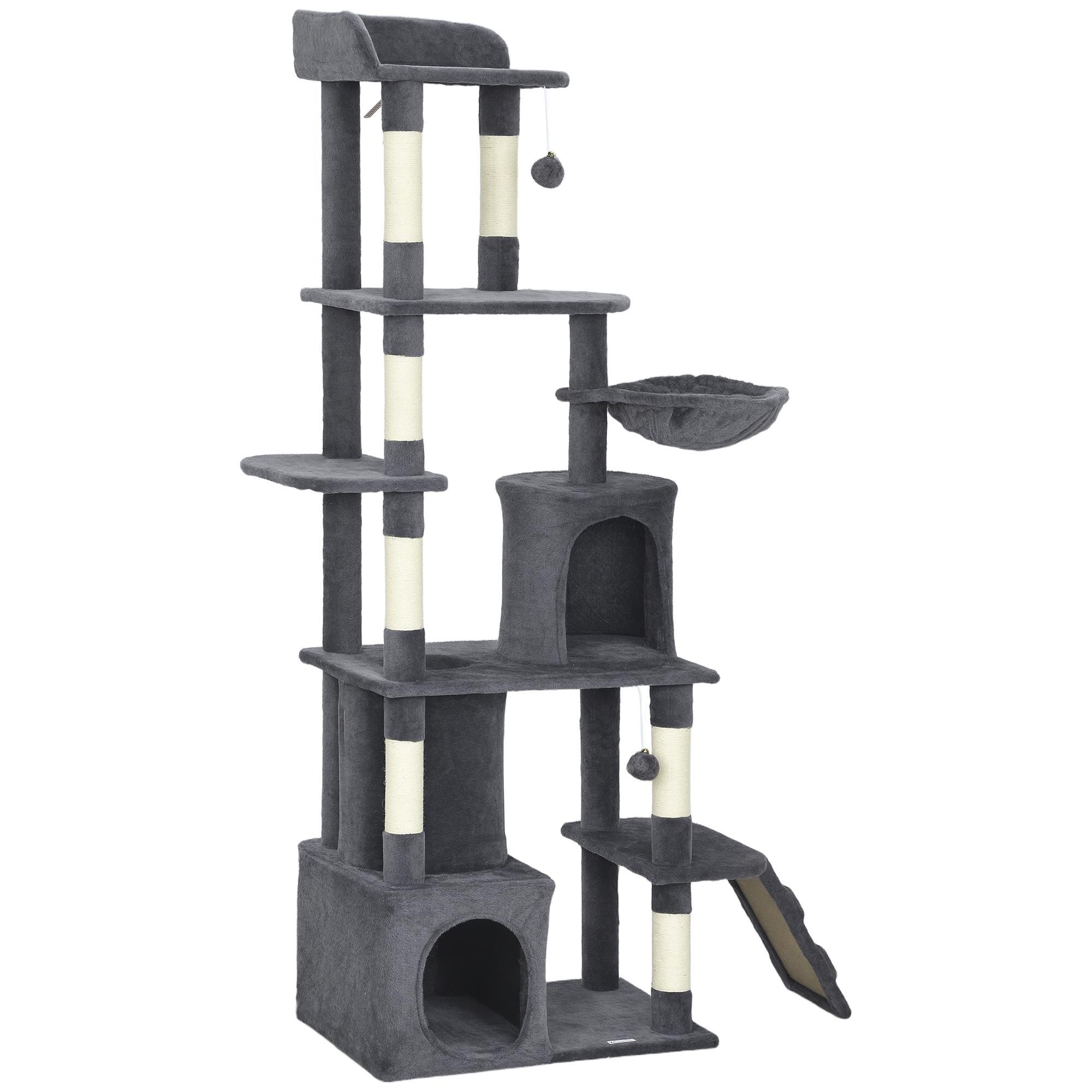 66.9 inch cat tower with vertical tunnel for indoor cats