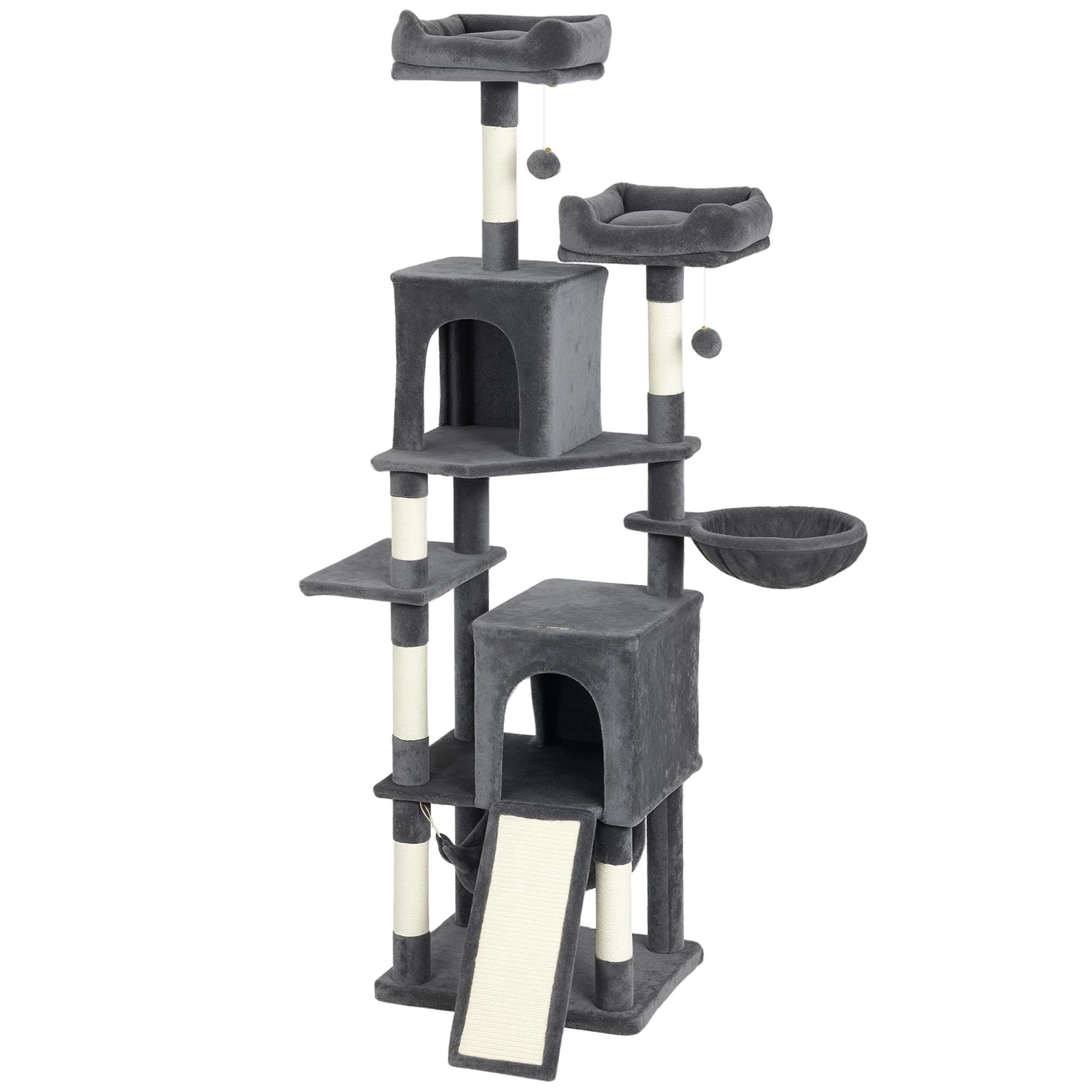 Dark Grey Multi-Level Tower, 69.7 Inch, with Condos