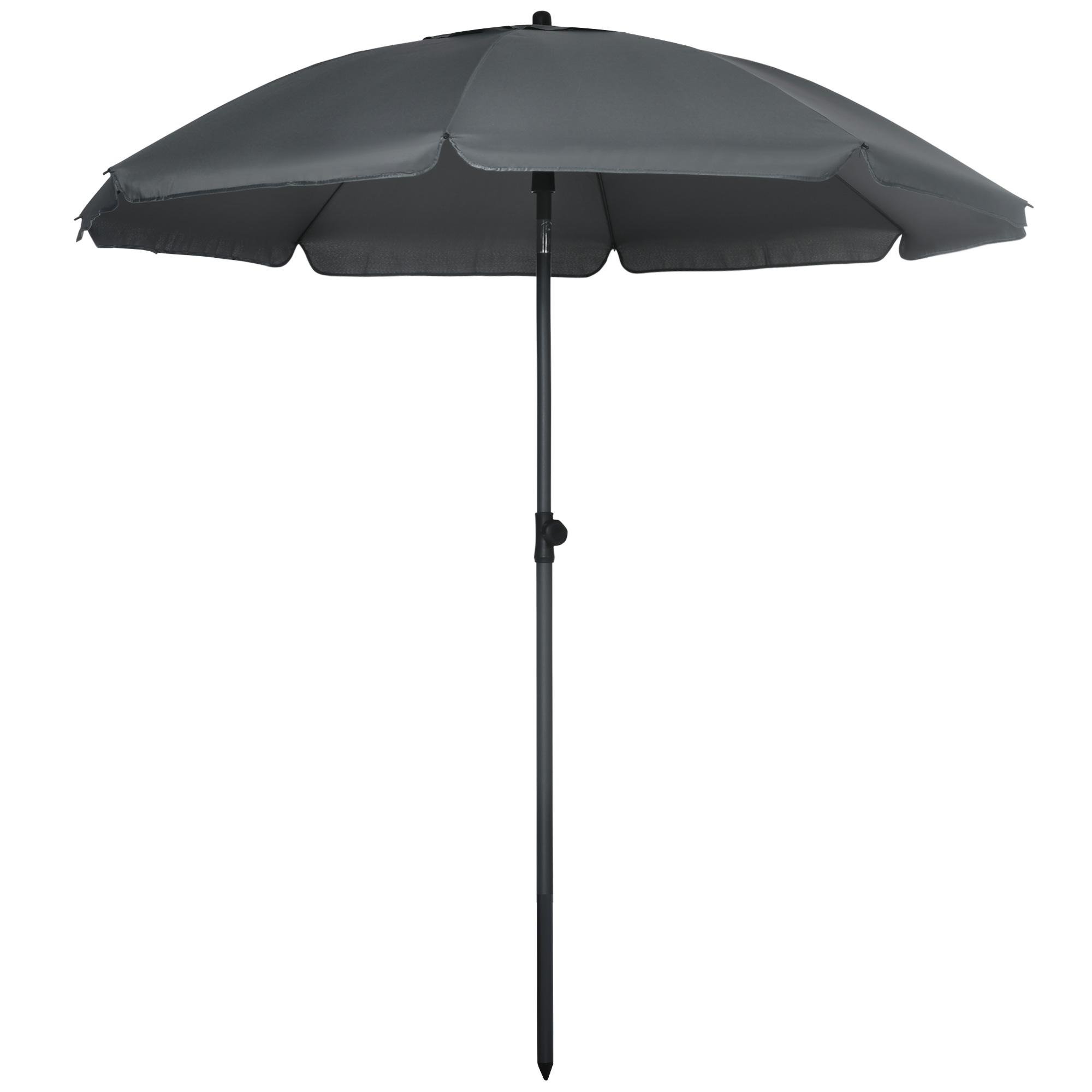 Dark Grey Beach Umbrella with UV50+ Canopy for the Beach