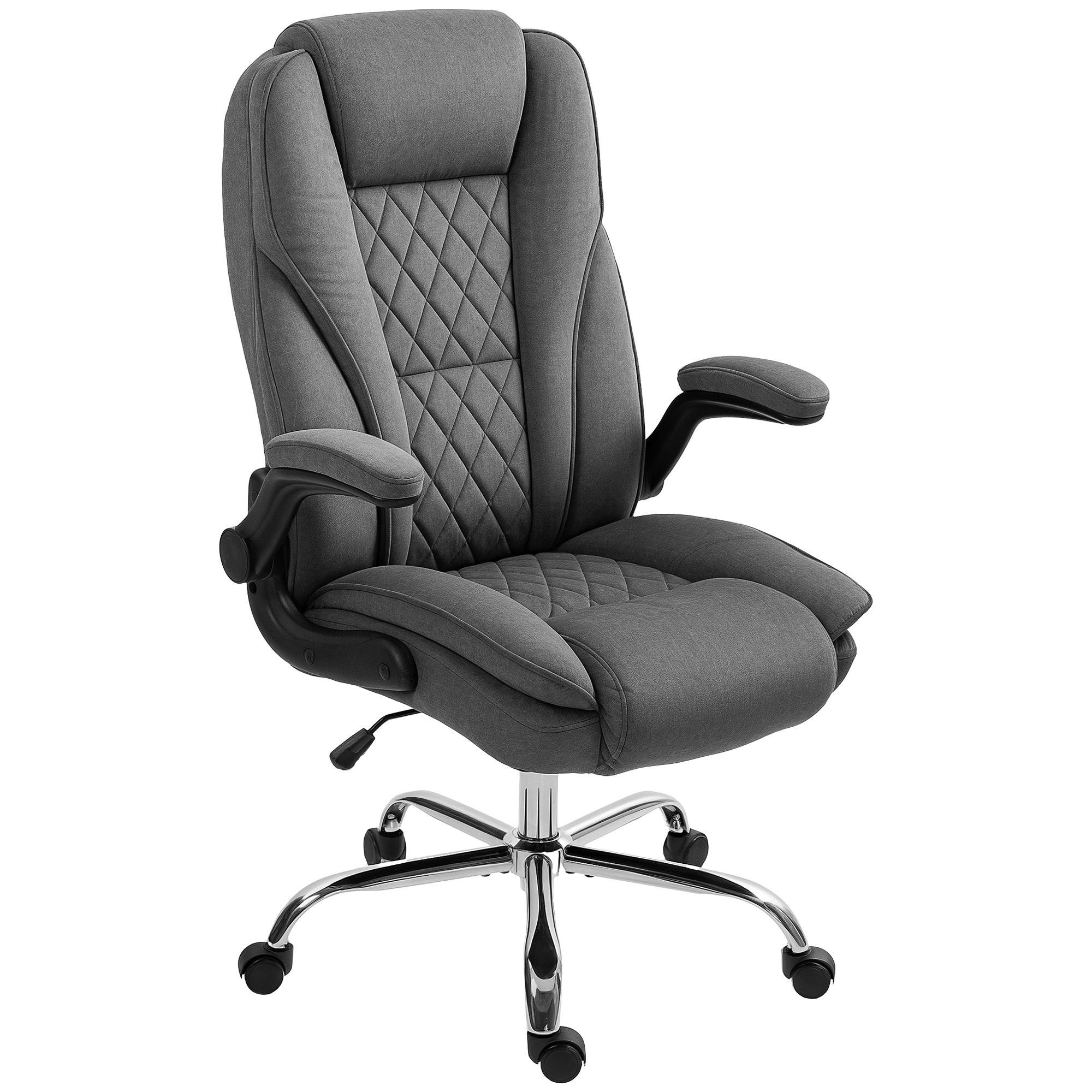Dark Grey Diamond Office Chair with Flip-Up Arms