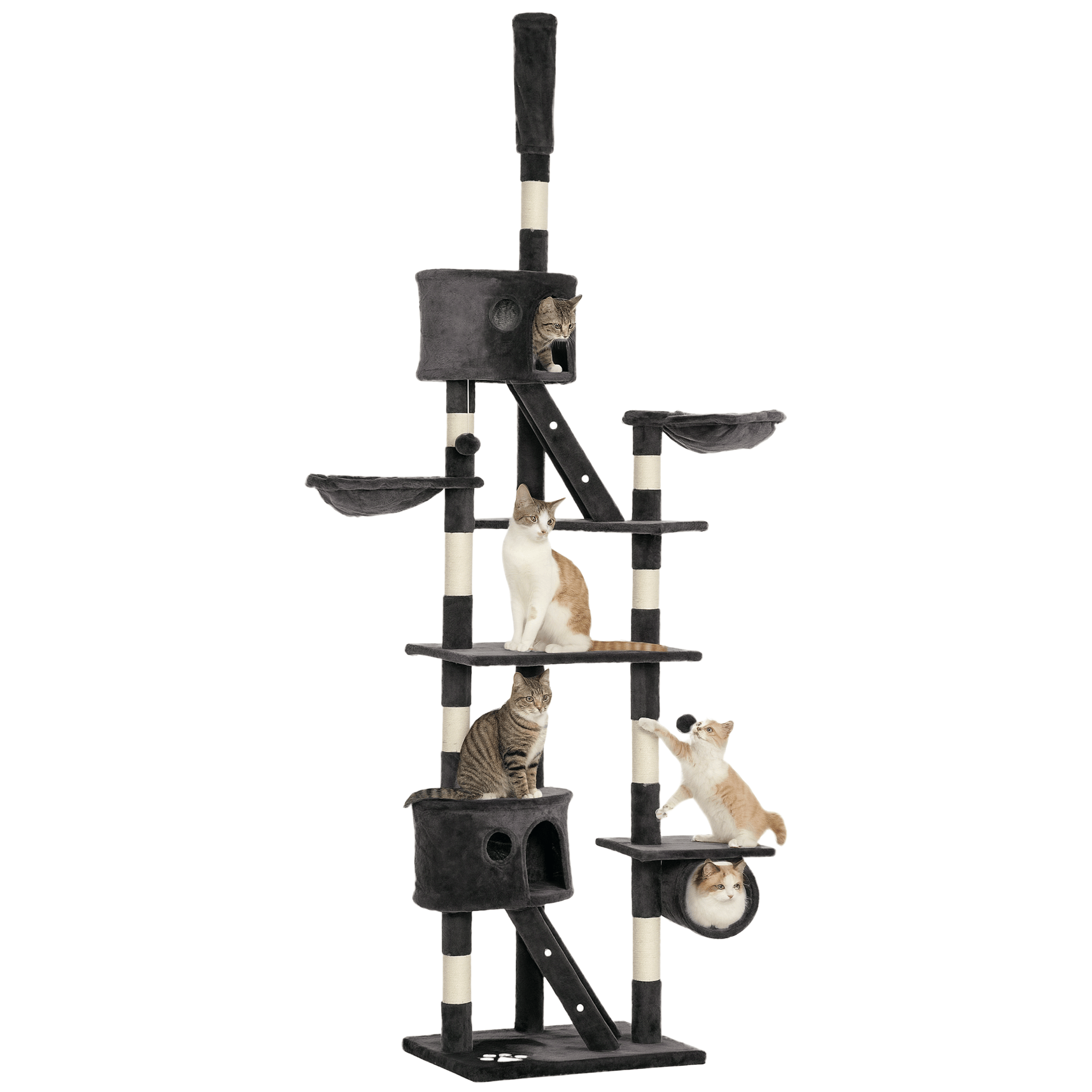 94 Inch Cat Condo Floor-to-Ceiling Tower, Grey