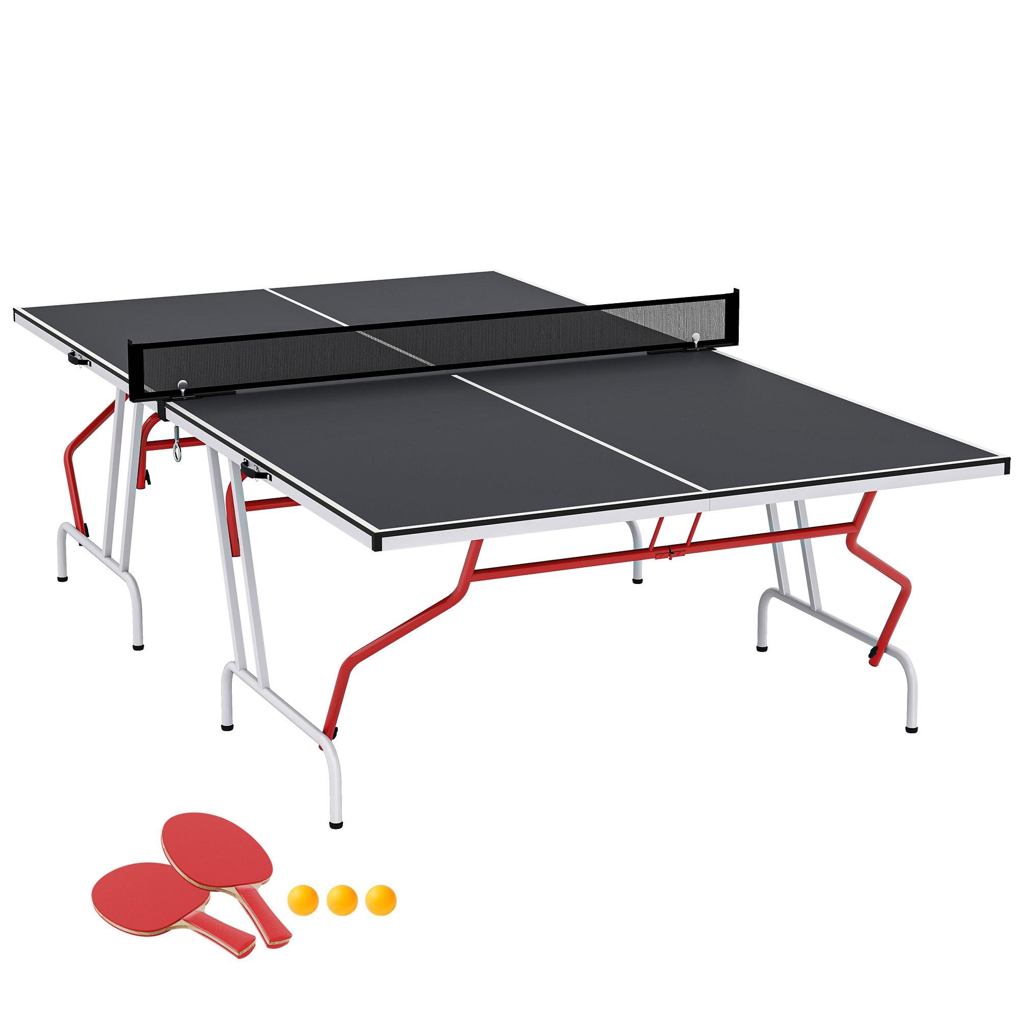 Dark Grey Ping Pong Table, Folding Full-Size Set