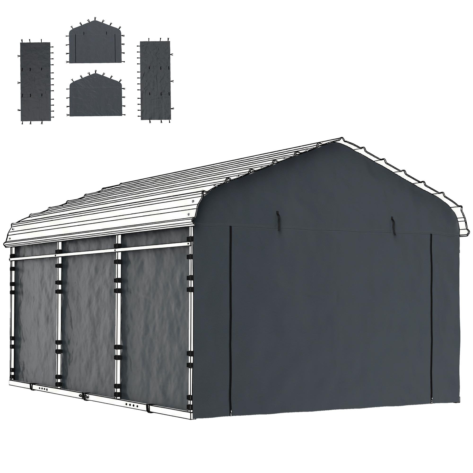 12 x 20 Sidewalls, UPF50+ PE Carport Cover