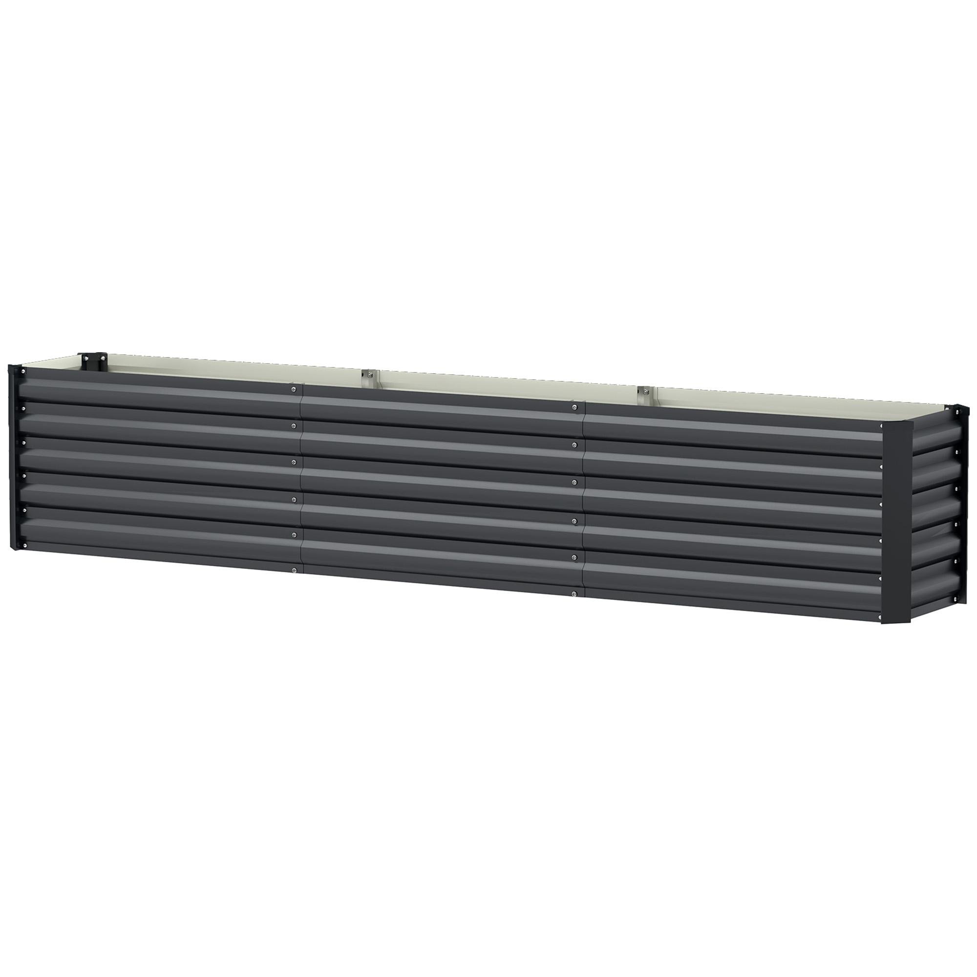 Dark Grey 8 ft Planter, Galvanised Steel Raised Bed