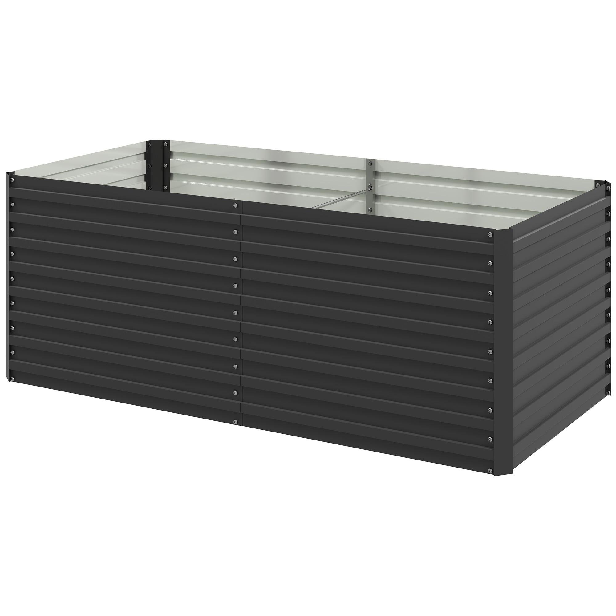 dark grey metal raised bed, Extra-Deep 5' x 3' x 2' Planter