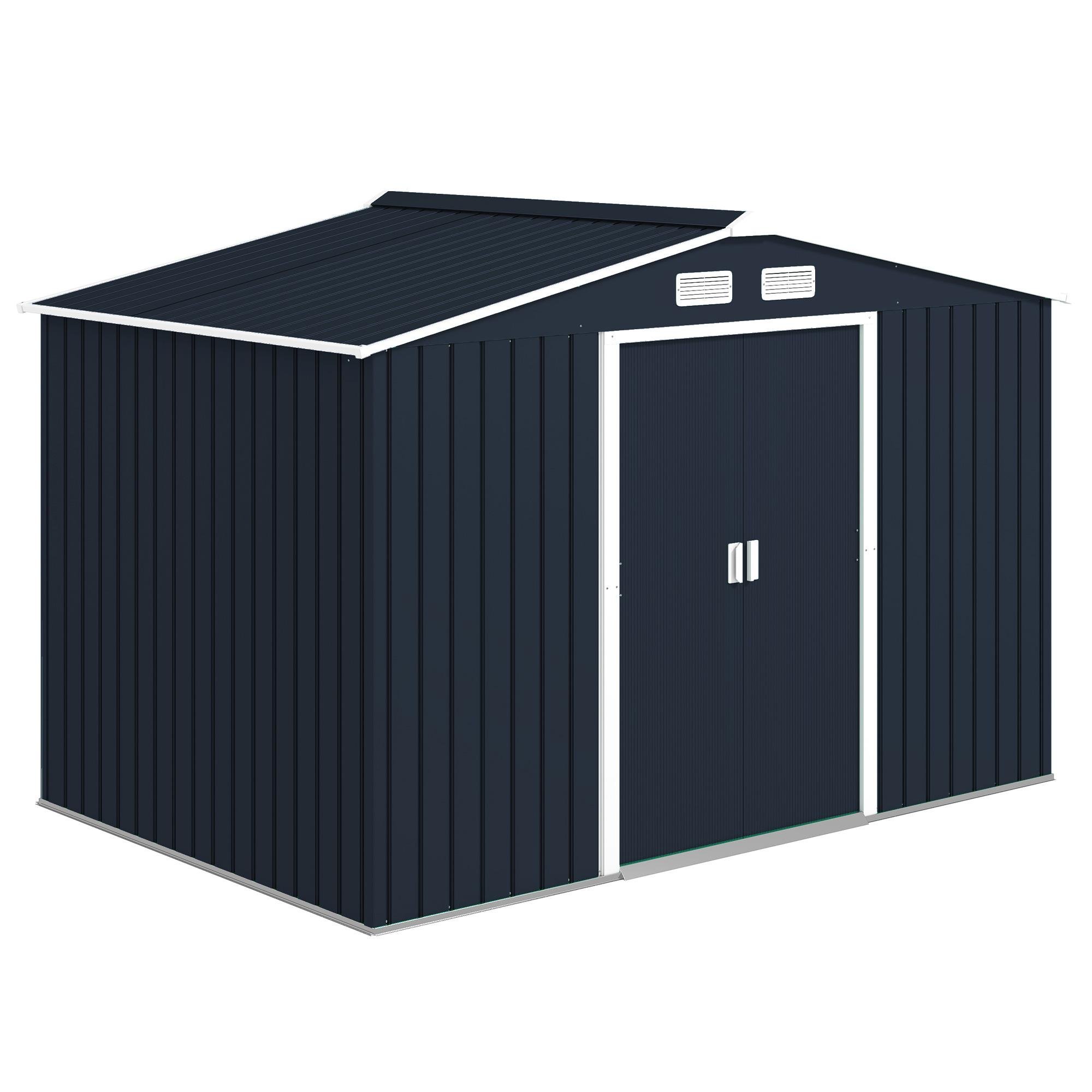 Dark Grey 9x6 Shed with Foundation Kit