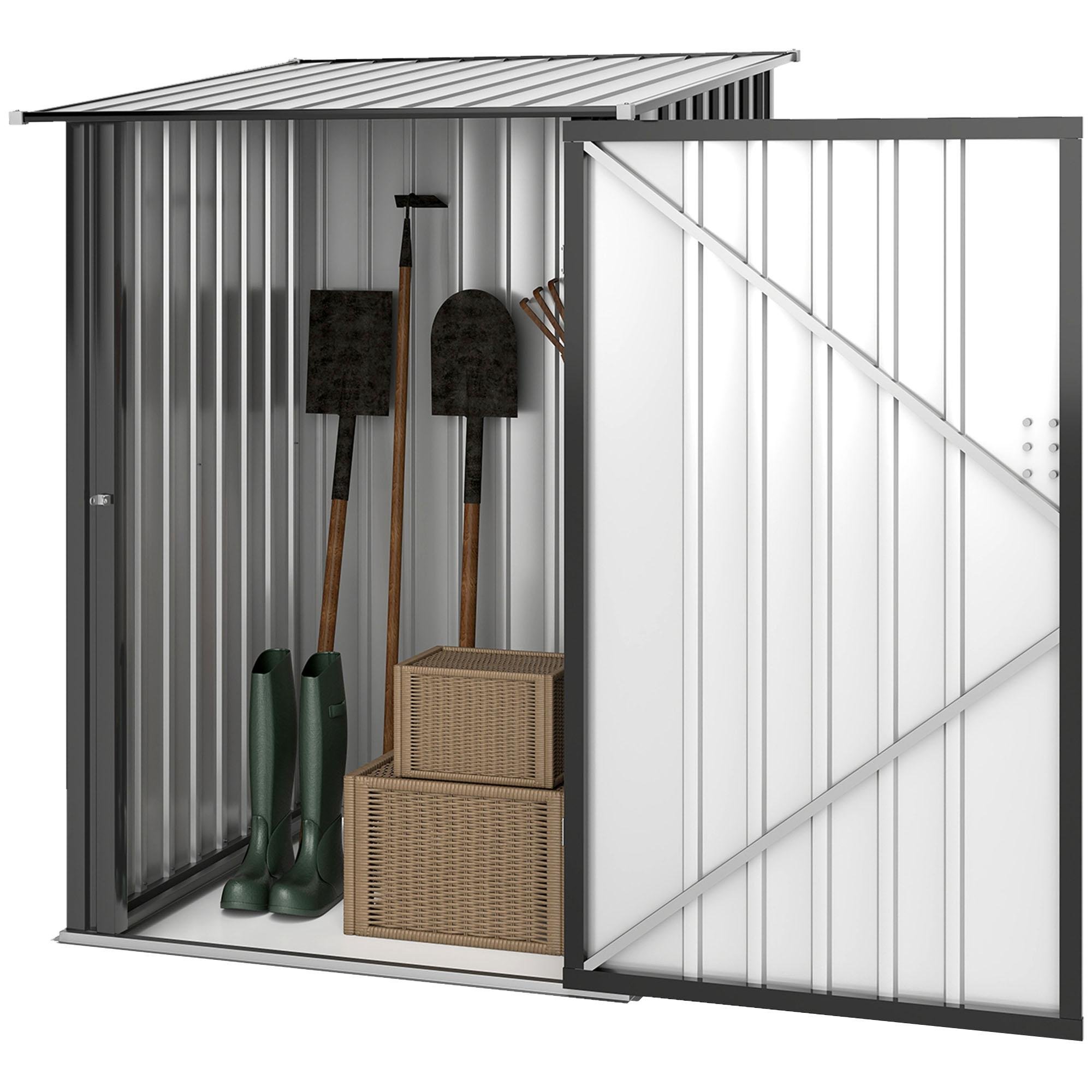 Dark Grey 3x3 Steel Shed with Lockable Door