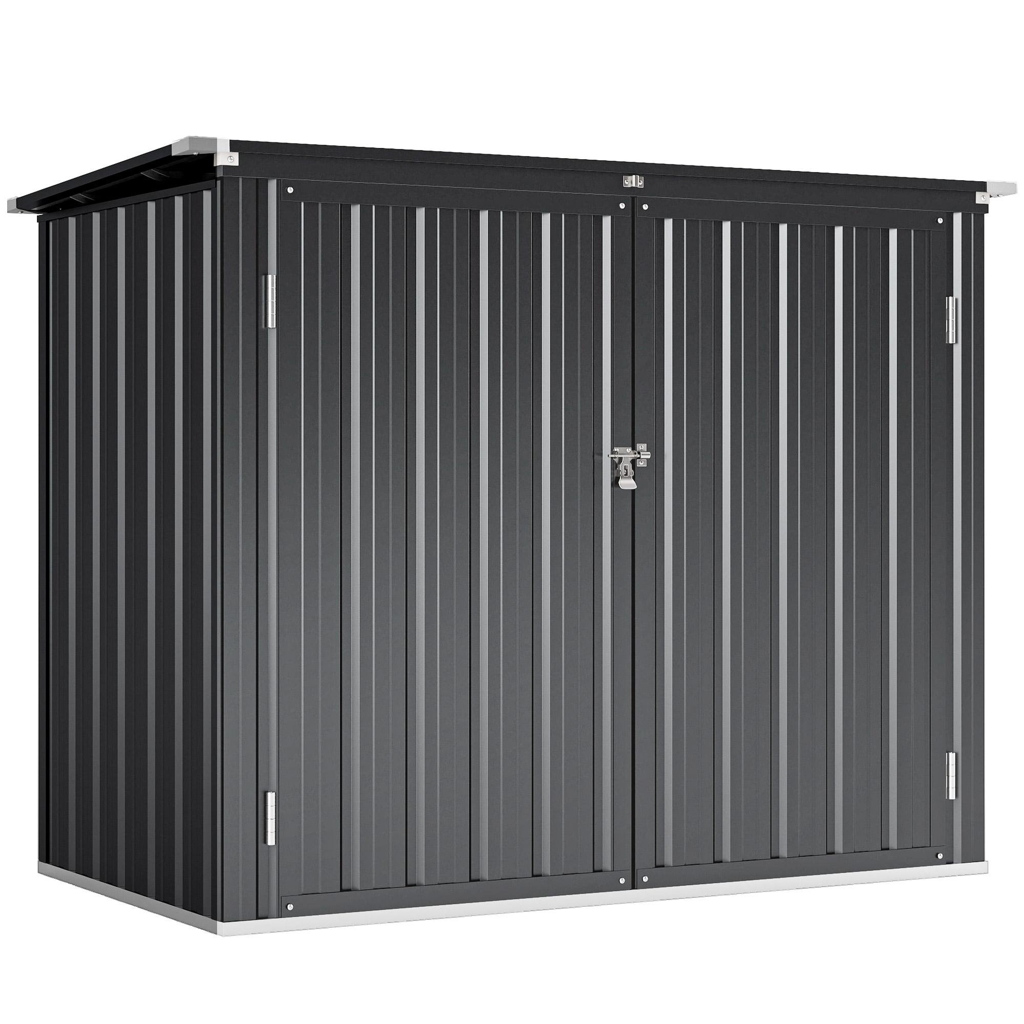48 cu ft bin shed with galvanized steel and lift-up lid