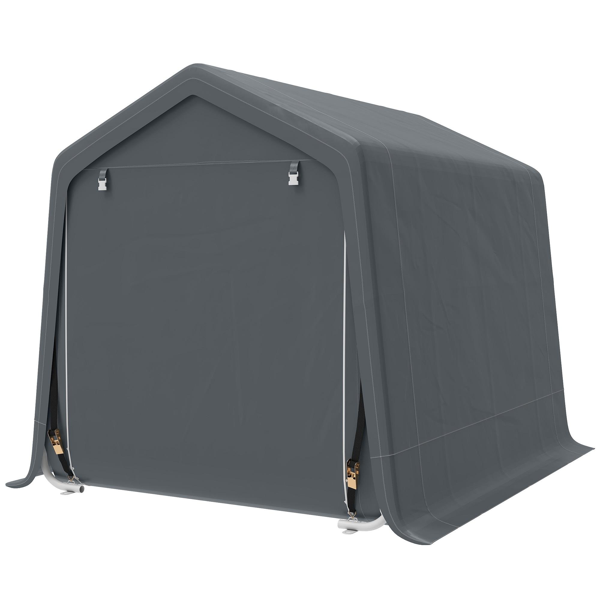 7.9 x 6.6 Metal Shed – Dark Grey Storage Tent