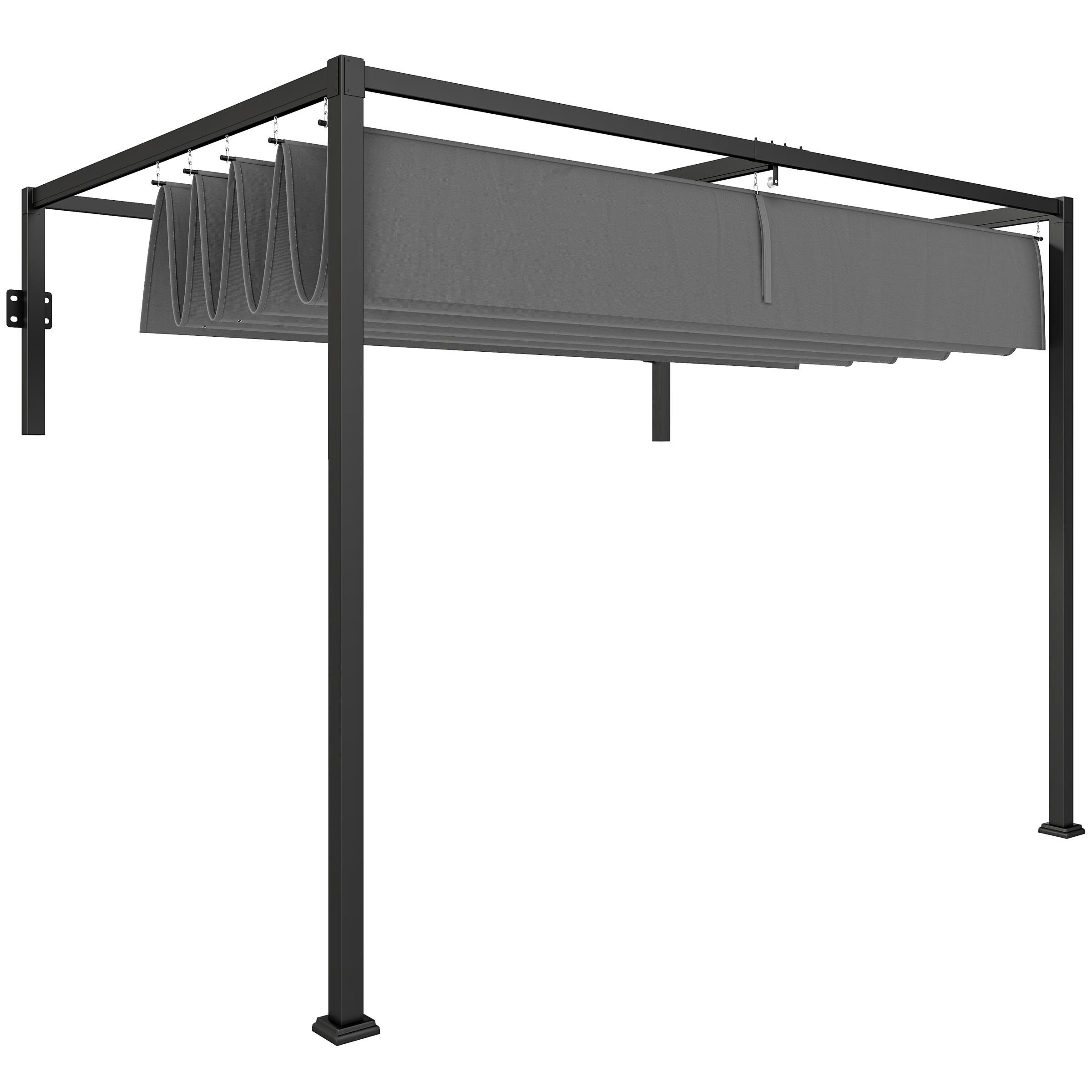 10 x 7 Lean-To Pergola with Retractable Canopy