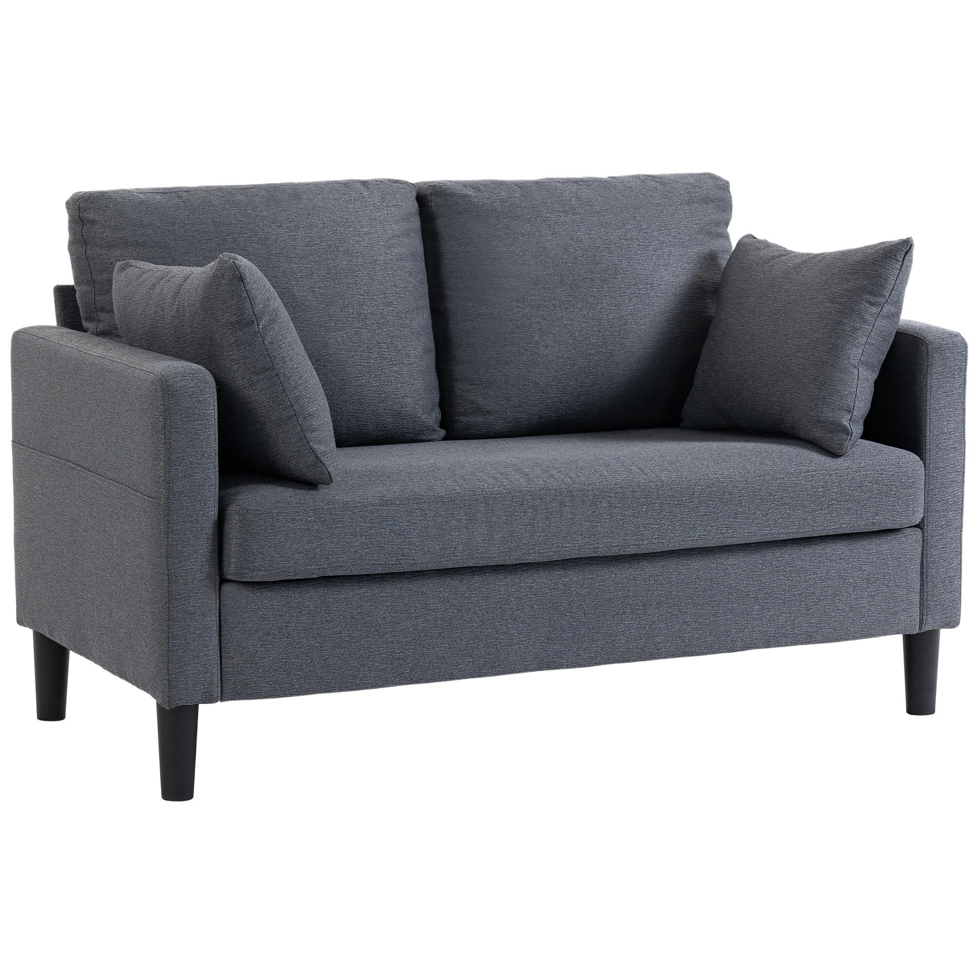 Dark Grey Spring Loveseat for Small Spaces