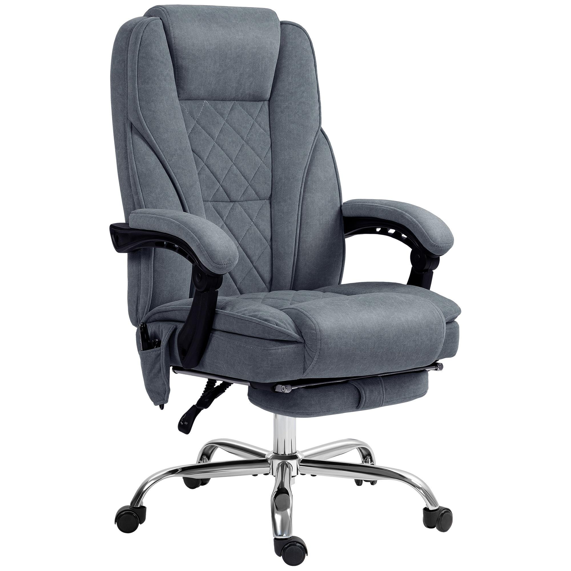 Dark Grey Massage Chair with Vibration Massage and Footrest
