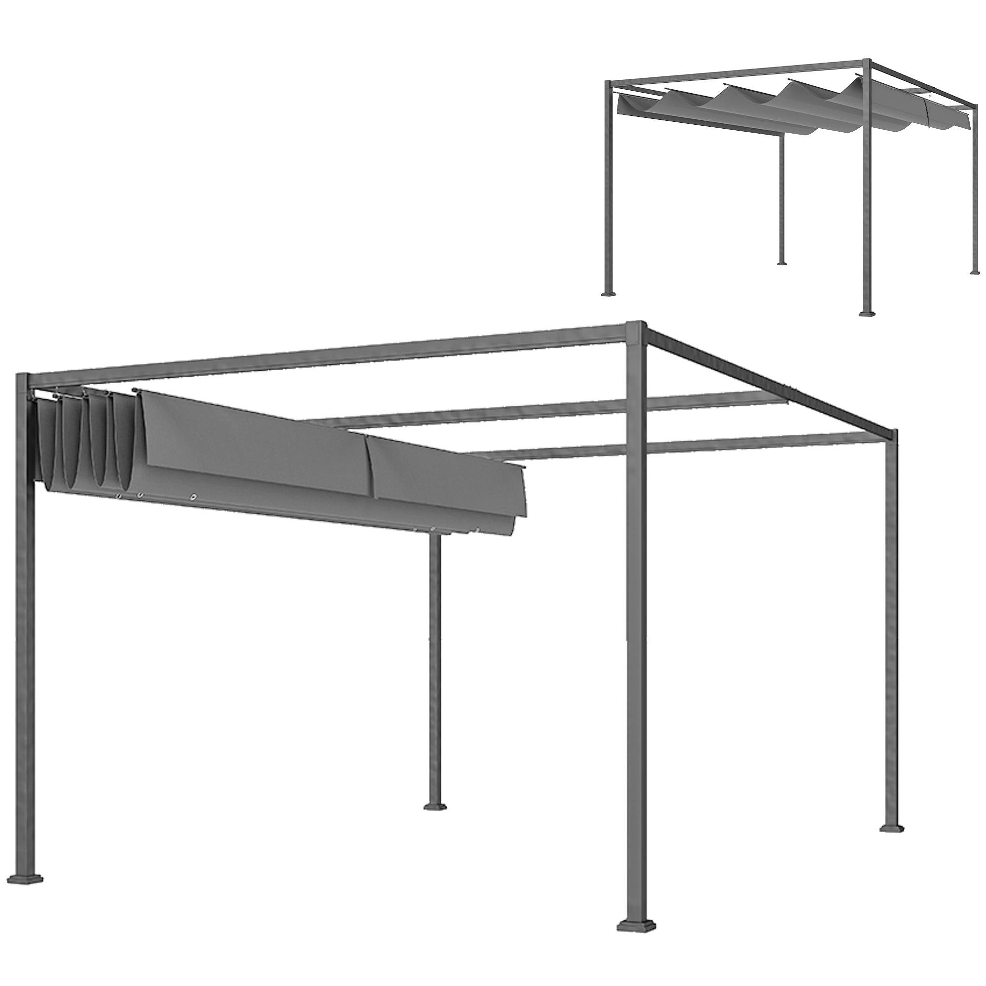 13 x 10 Pergola Canopy with Retractable Dark Grey Shade