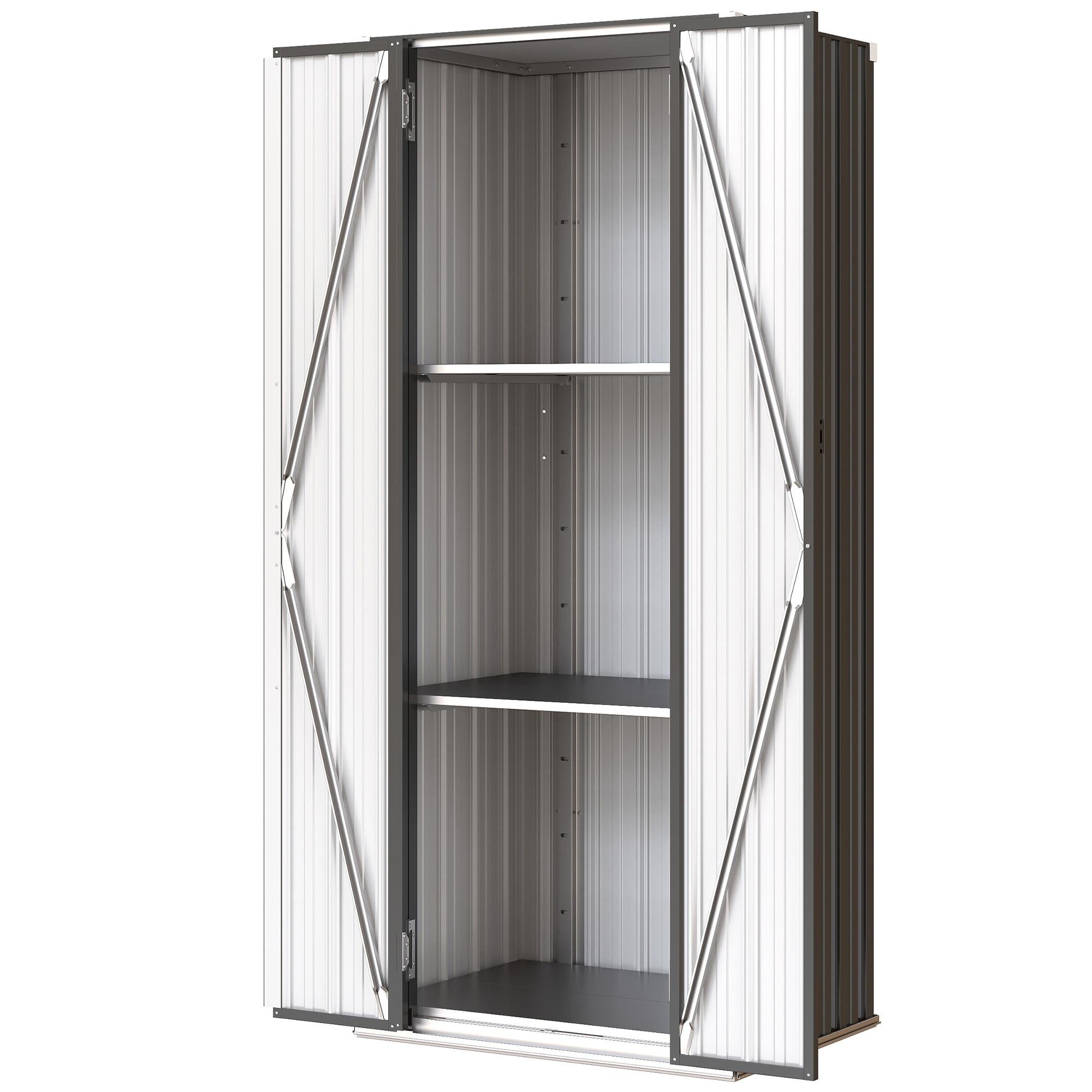 29.9 Inch Metal Shed with Adjustable Shelves for Patio