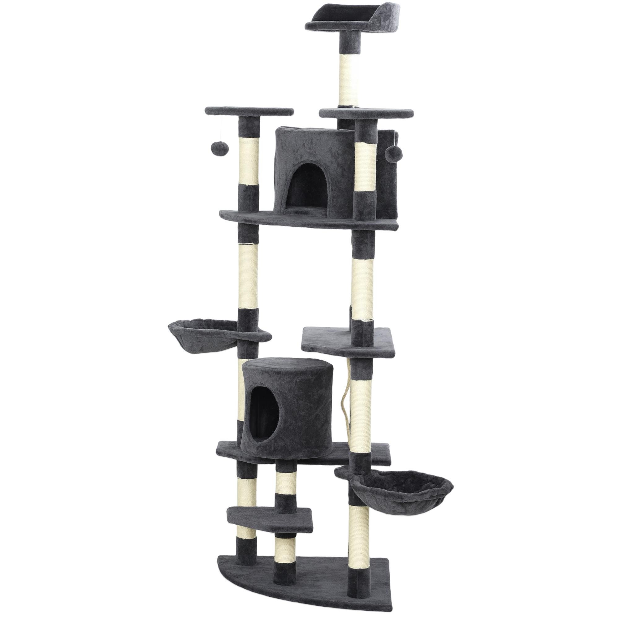 78.7 Inch Dark Grey Tower with Condos and Hammocks
