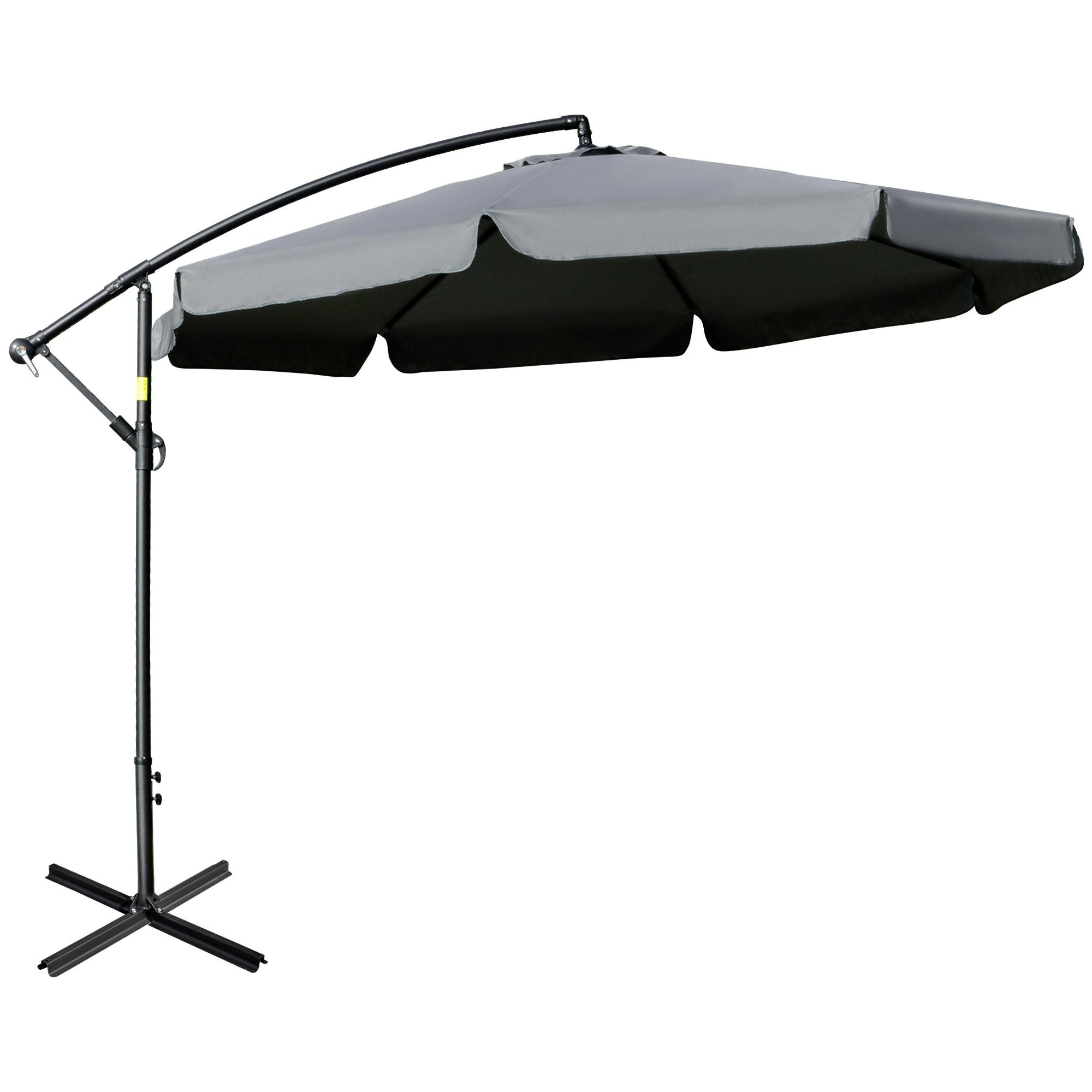 10.7 ft dark grey umbrella with offset cantilever shade