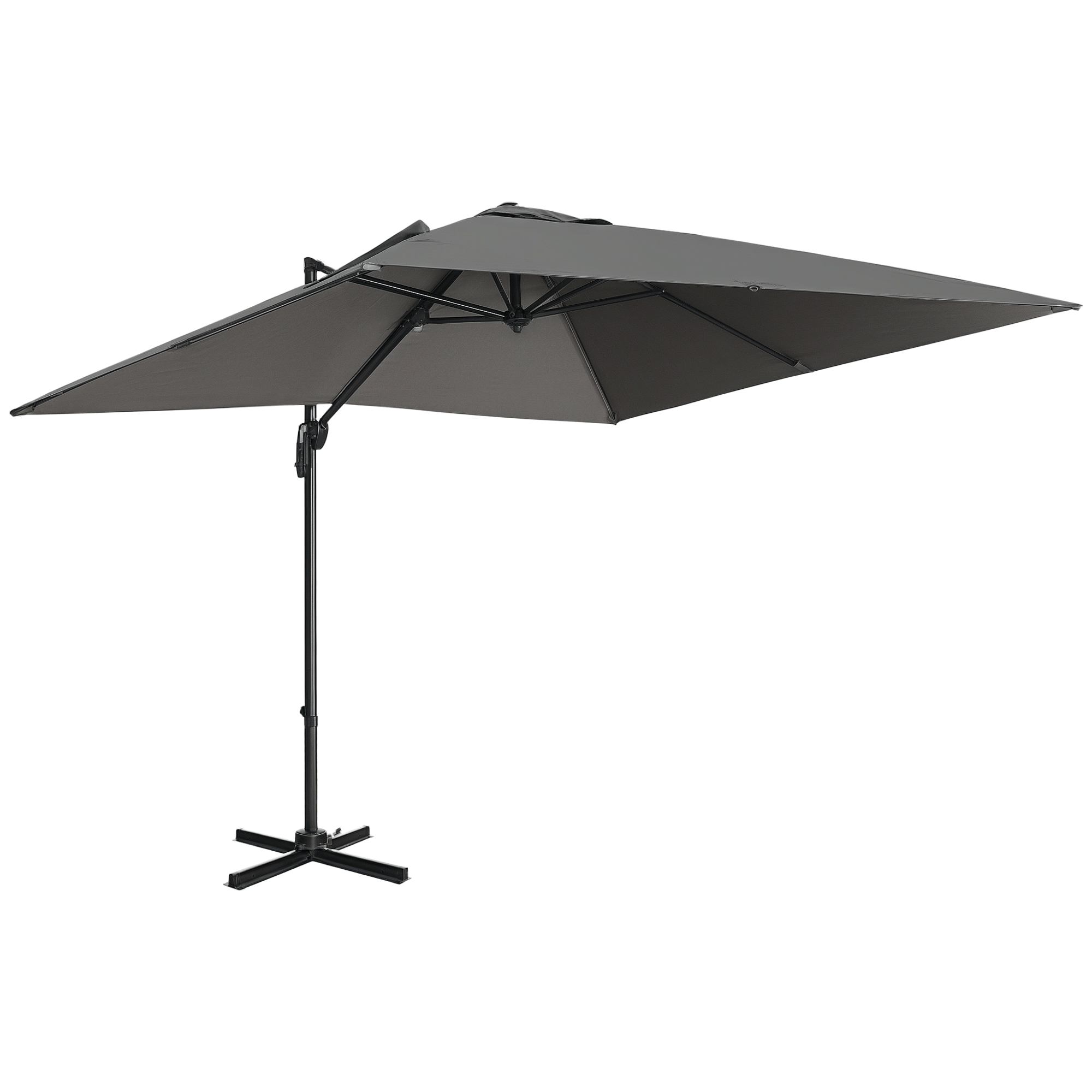 8.8ft Dark Grey Offset Umbrella with Adjustable Canopy