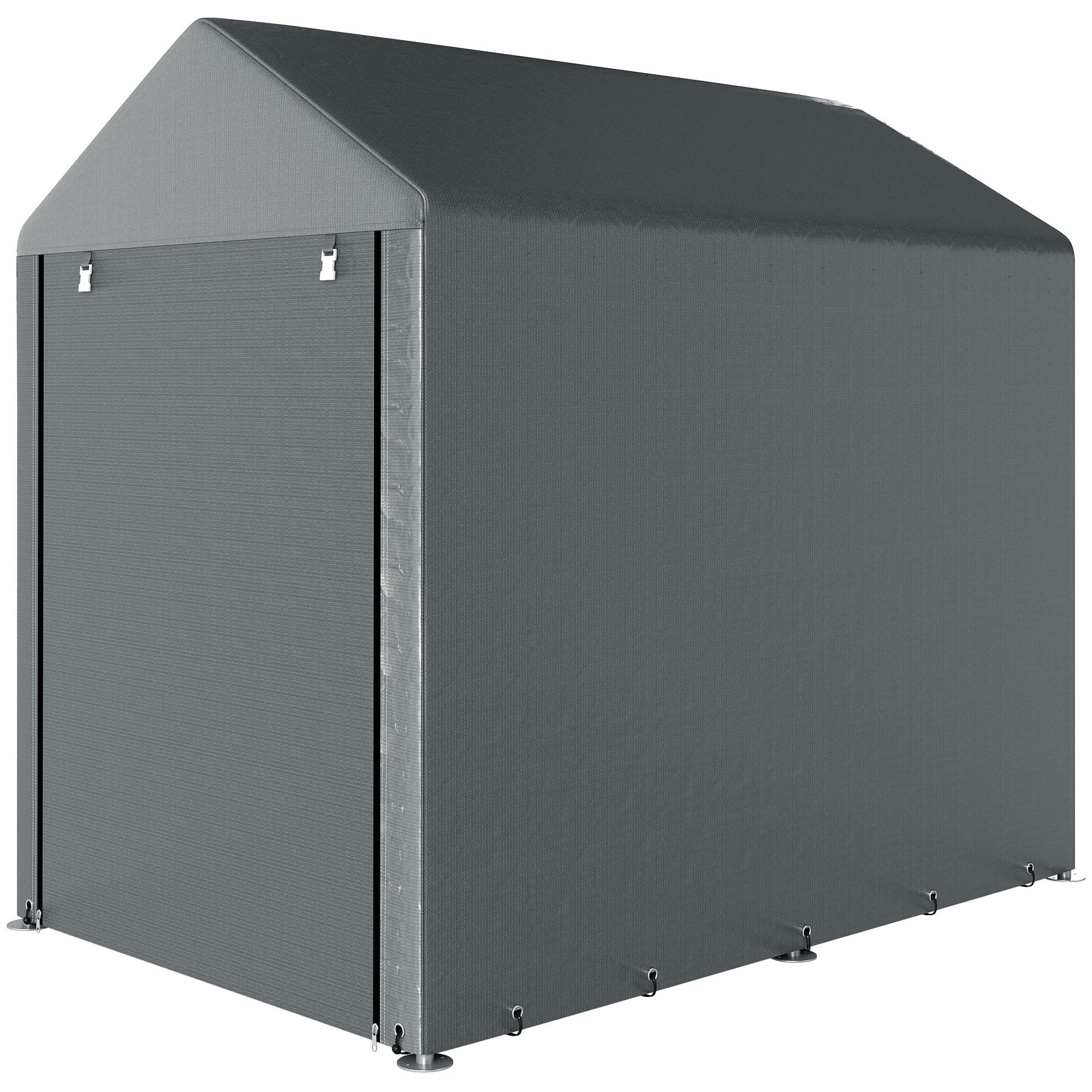 Dark Grey Storage Shed Tent, UV-Resistant Canopy, 4 x 6ft