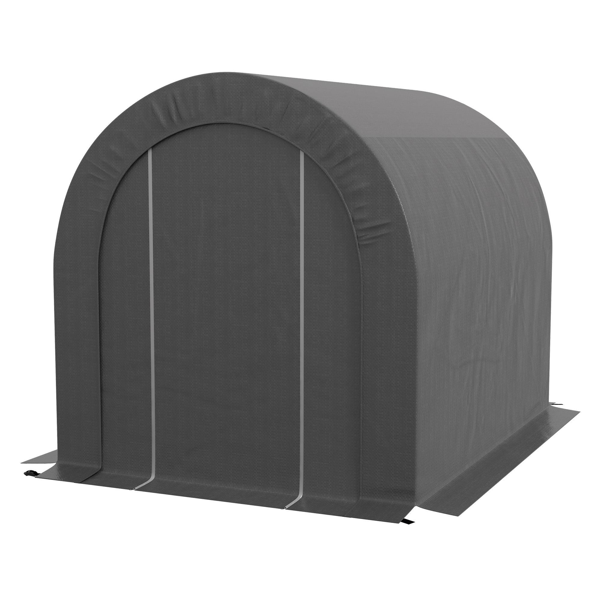 Dark Grey 6x8 Storage Tent with Galvanized Steel Frame