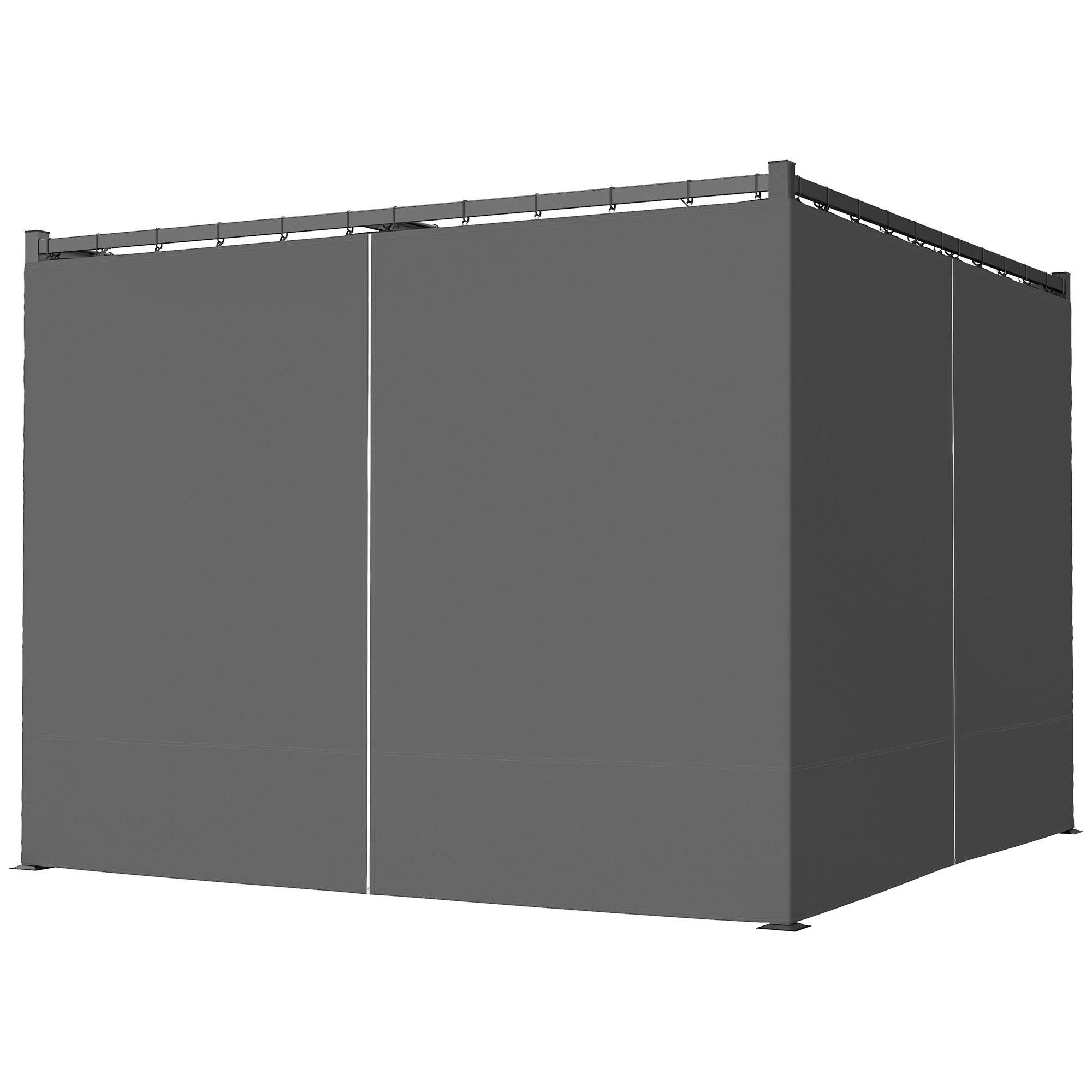 Dark Grey 9.84 ft Pergola with Retractable Canopy