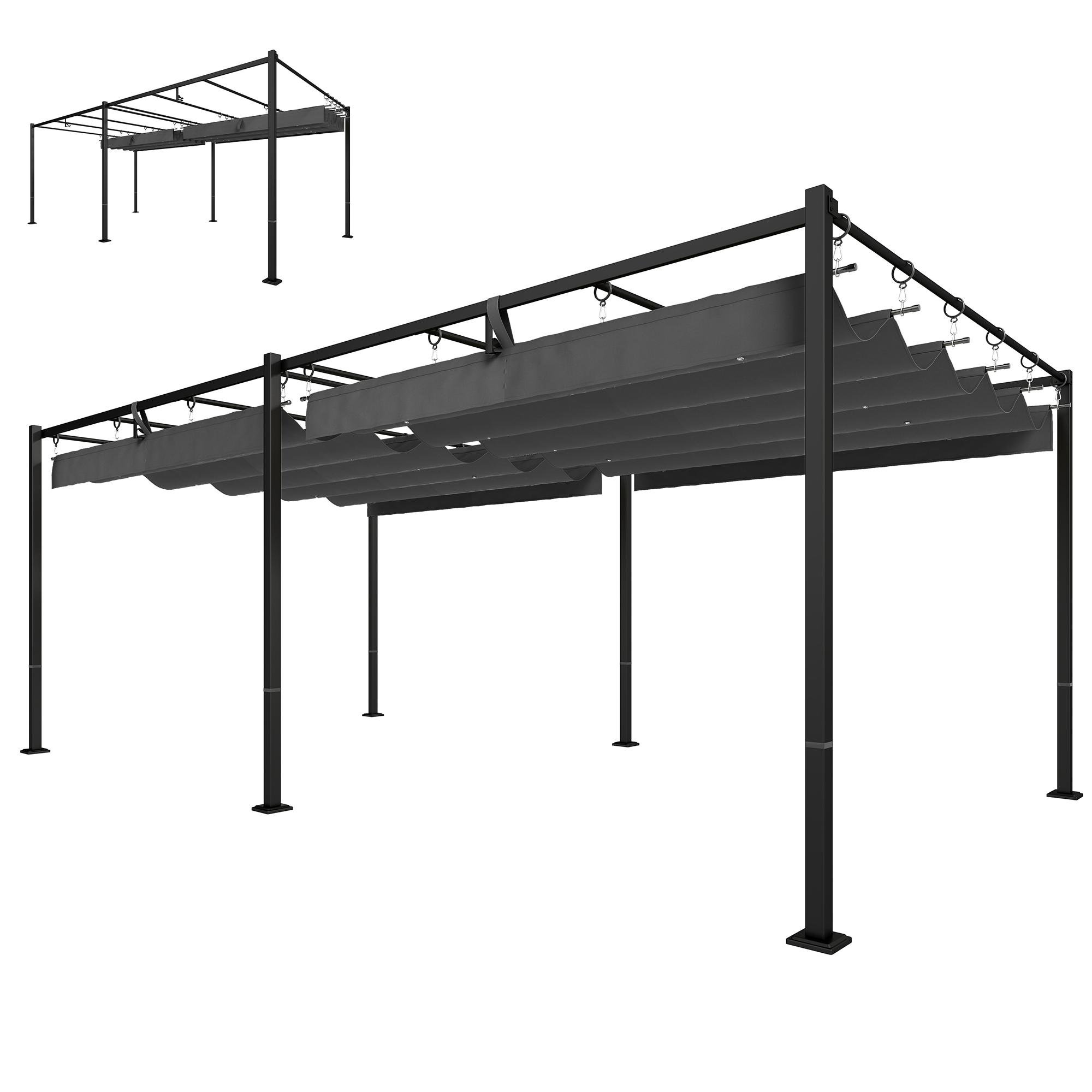 18.7 x 9.7 grey pergola with UV50+ canopy