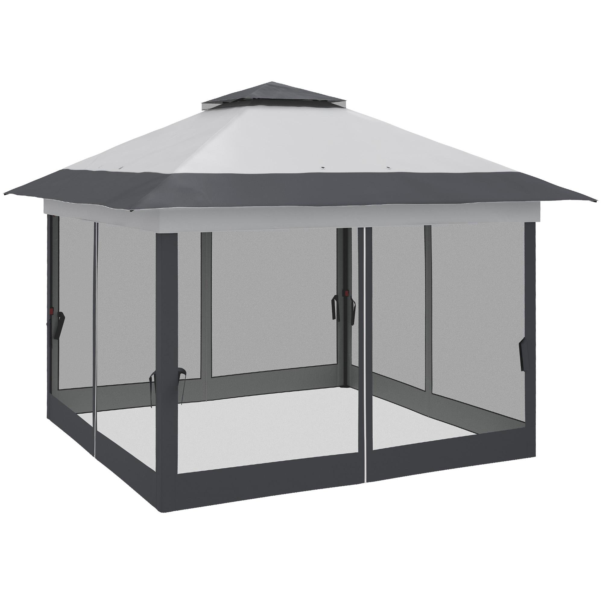 Dark Grey Party Canopy, Steel Frame, 143.3 x 143.3 in