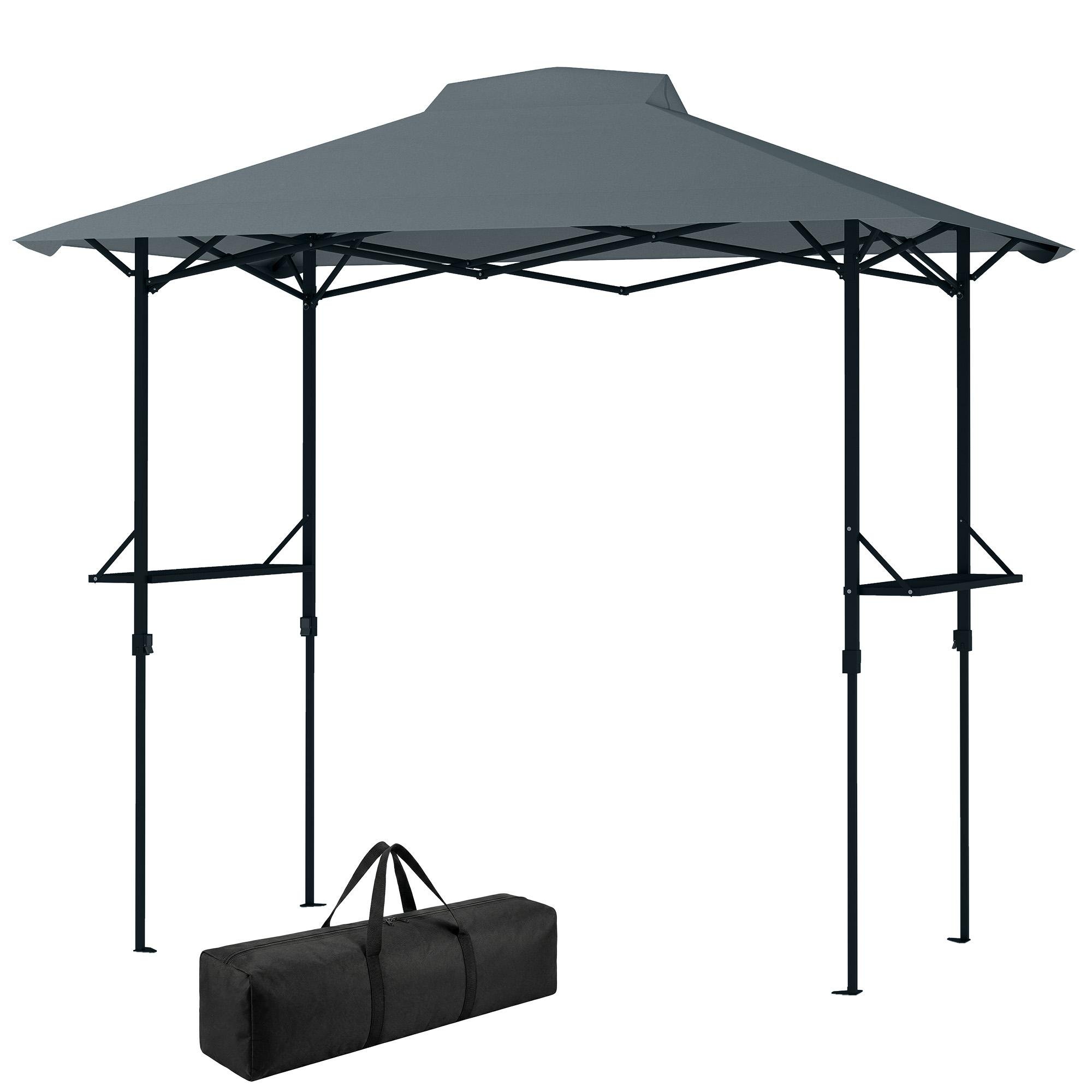 Dark Grey Grill Canopy with UPF 50+ Roof, 8.5 x 5 ft