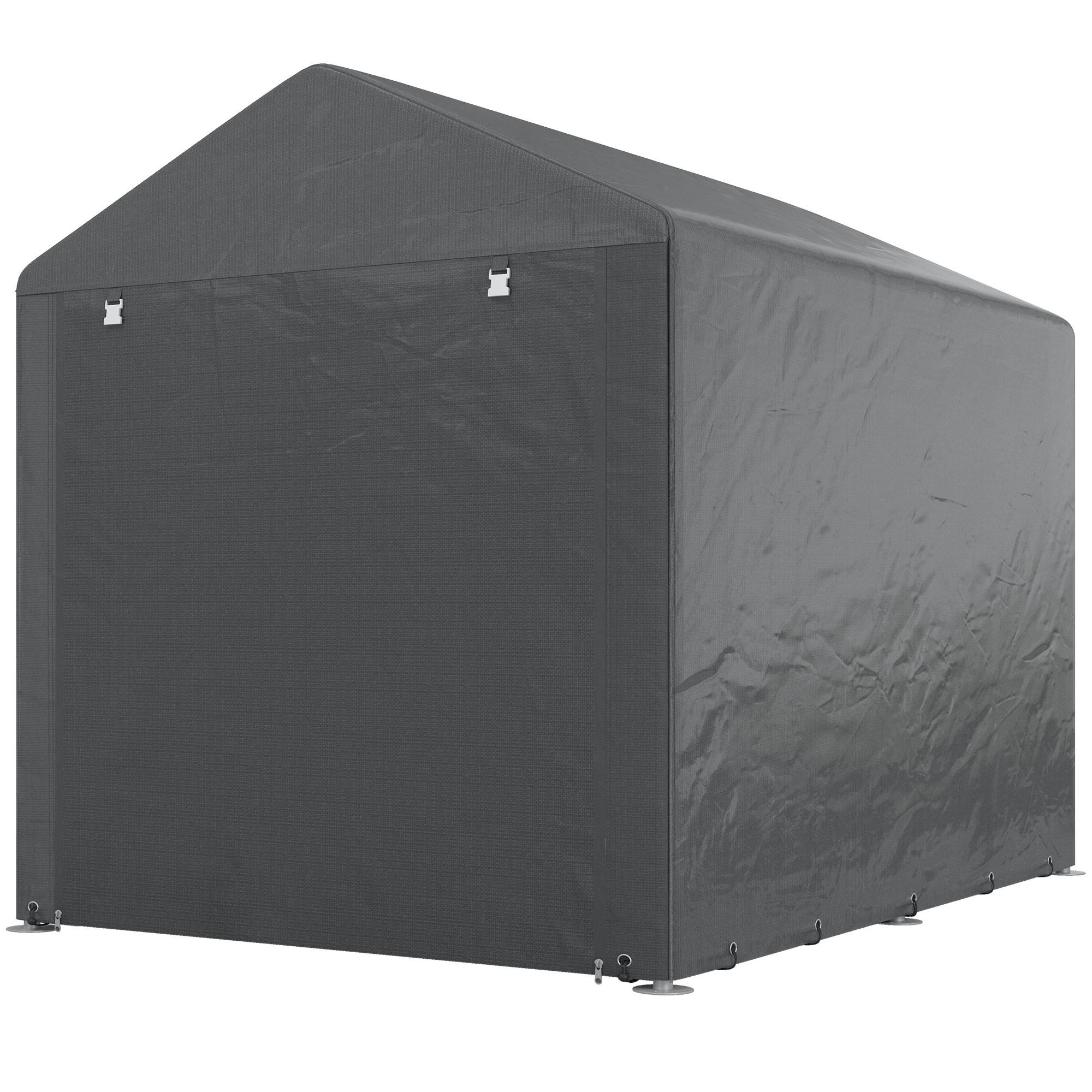 Galvanised Steel Bike Shed with Large Zipped Door