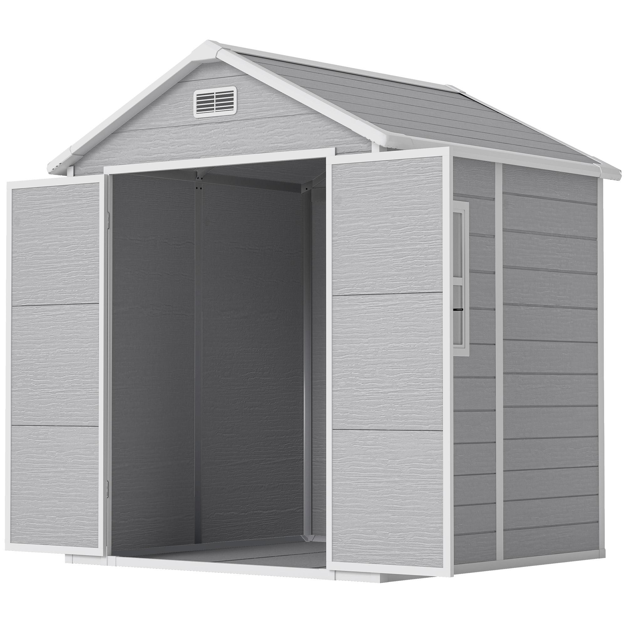 6x5 dark grey resin shed with floor