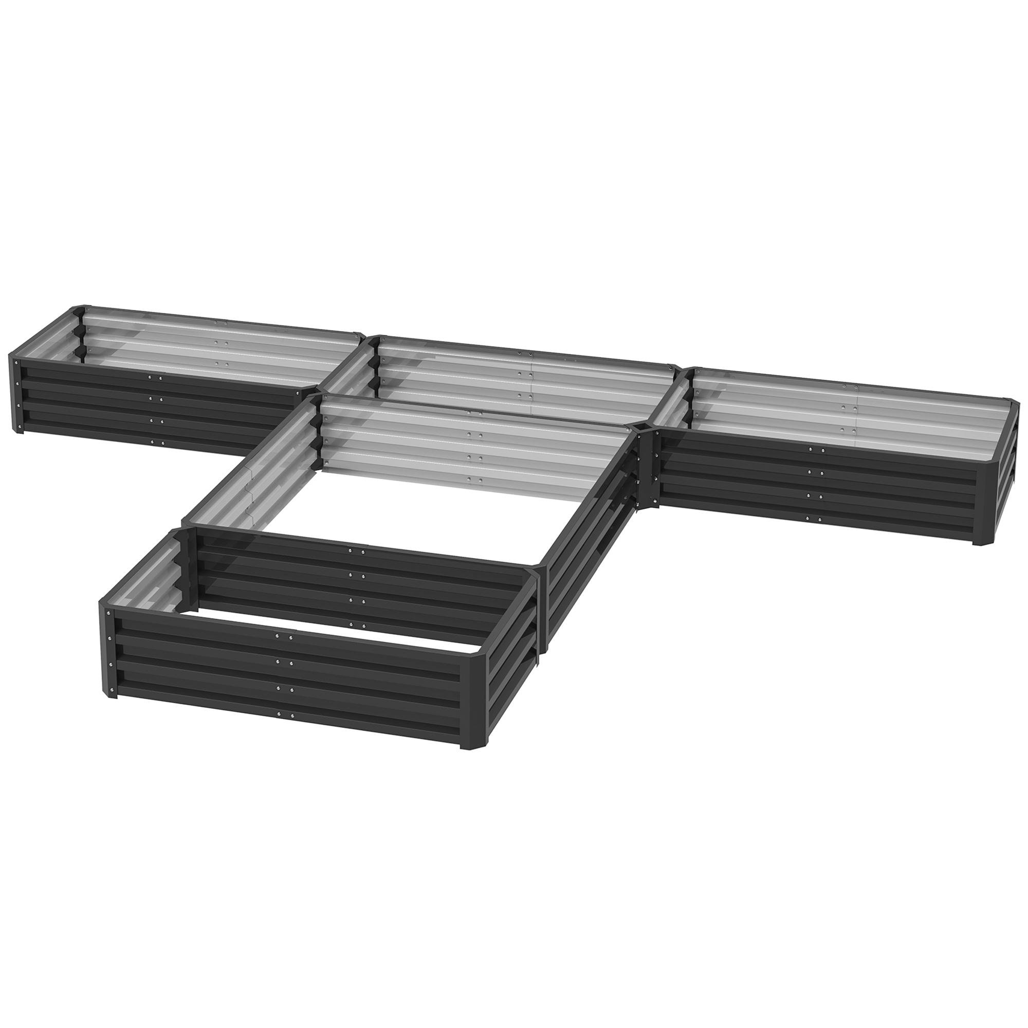 Dark Grey Steel Raised Bed for Custom Garden Layouts