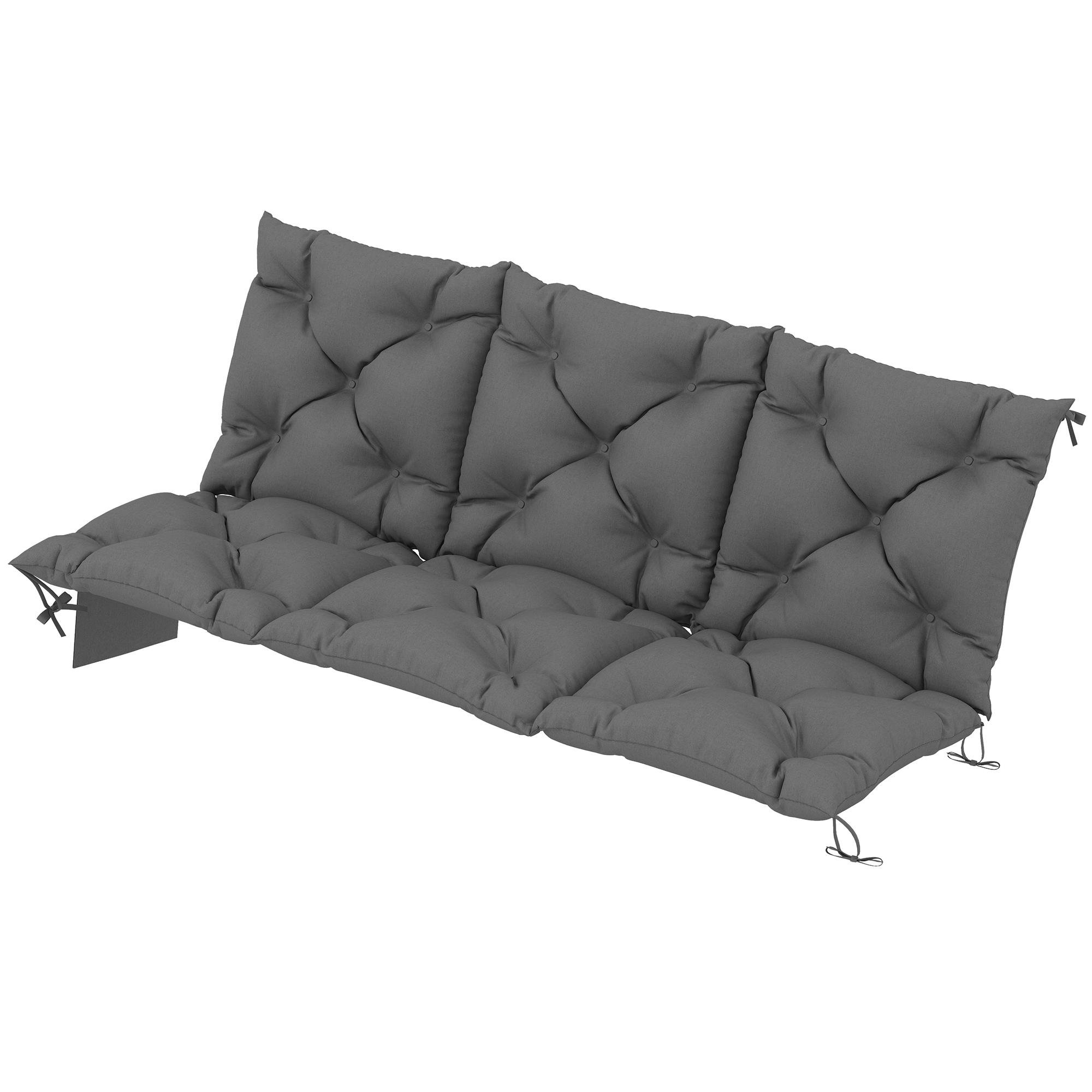 Dark Grey Swing Bench Pad with Side Pockets, 59.1 x 39.4 in