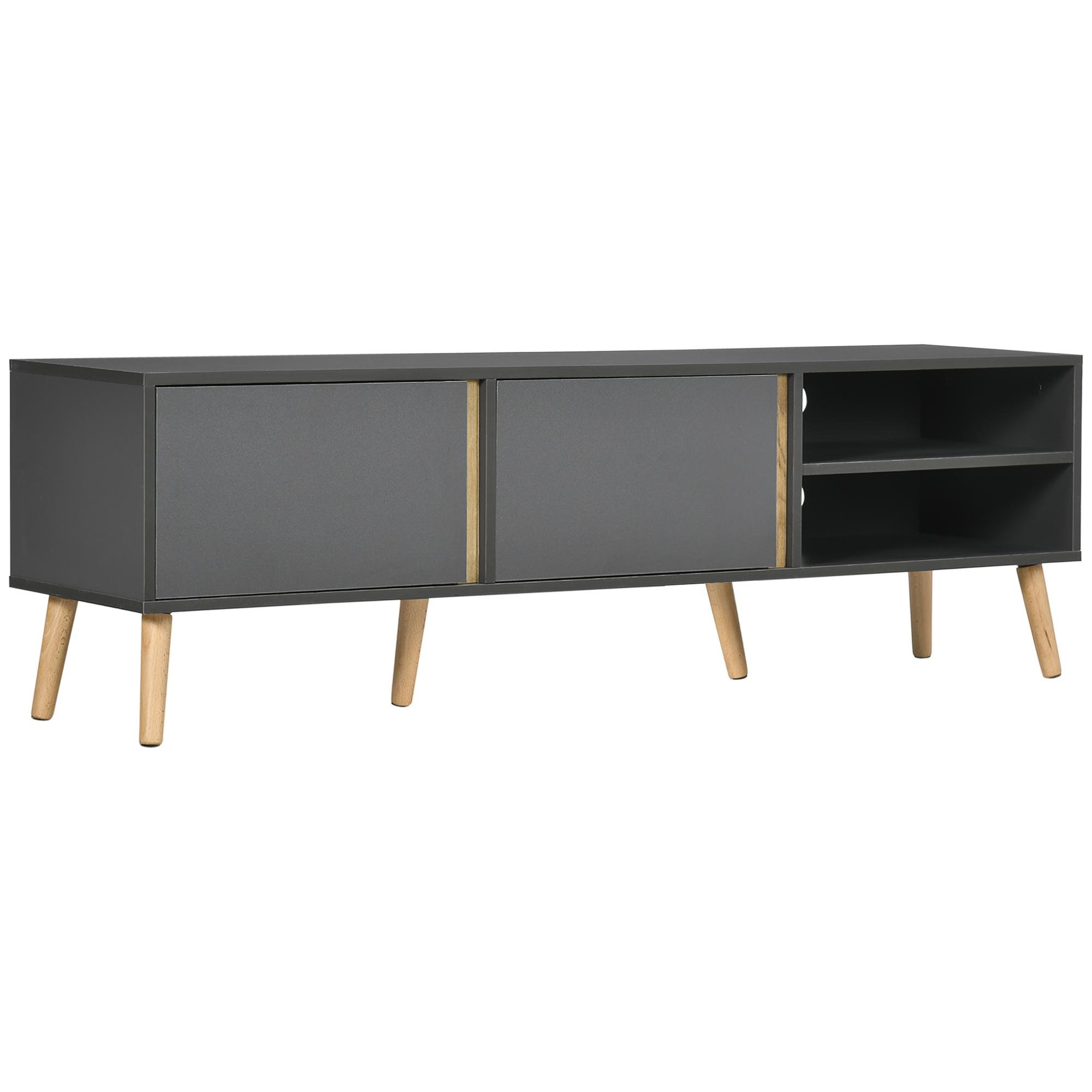dark grey tv stand with storage for 55 inch TVs
