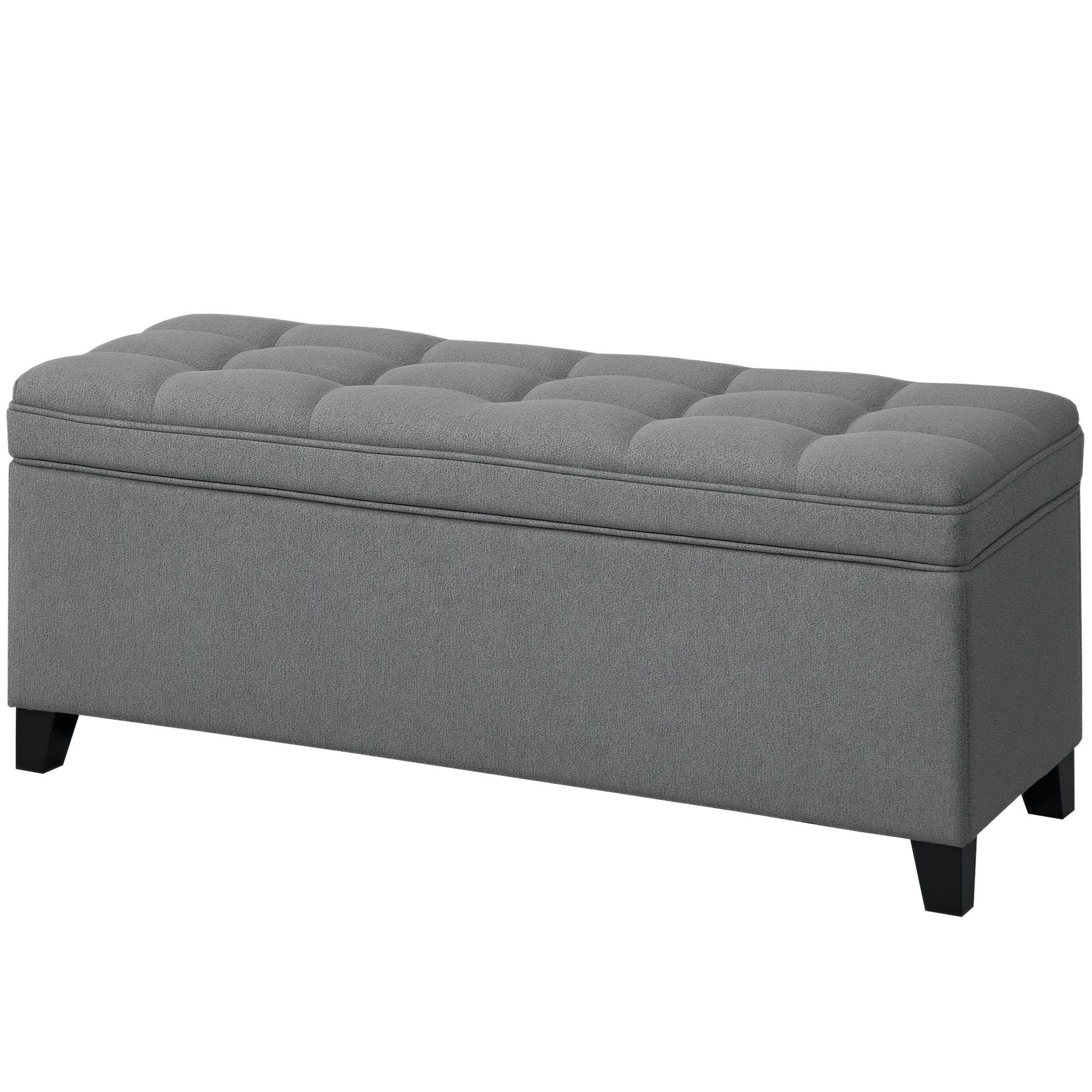 47.2 inch dark grey bench with 29.6 gal storage