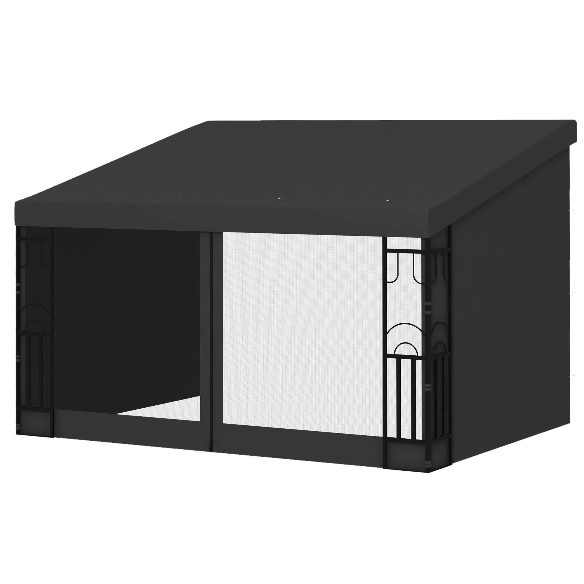 10 x 13 Wall Pergola with UV-Resistant Canopy