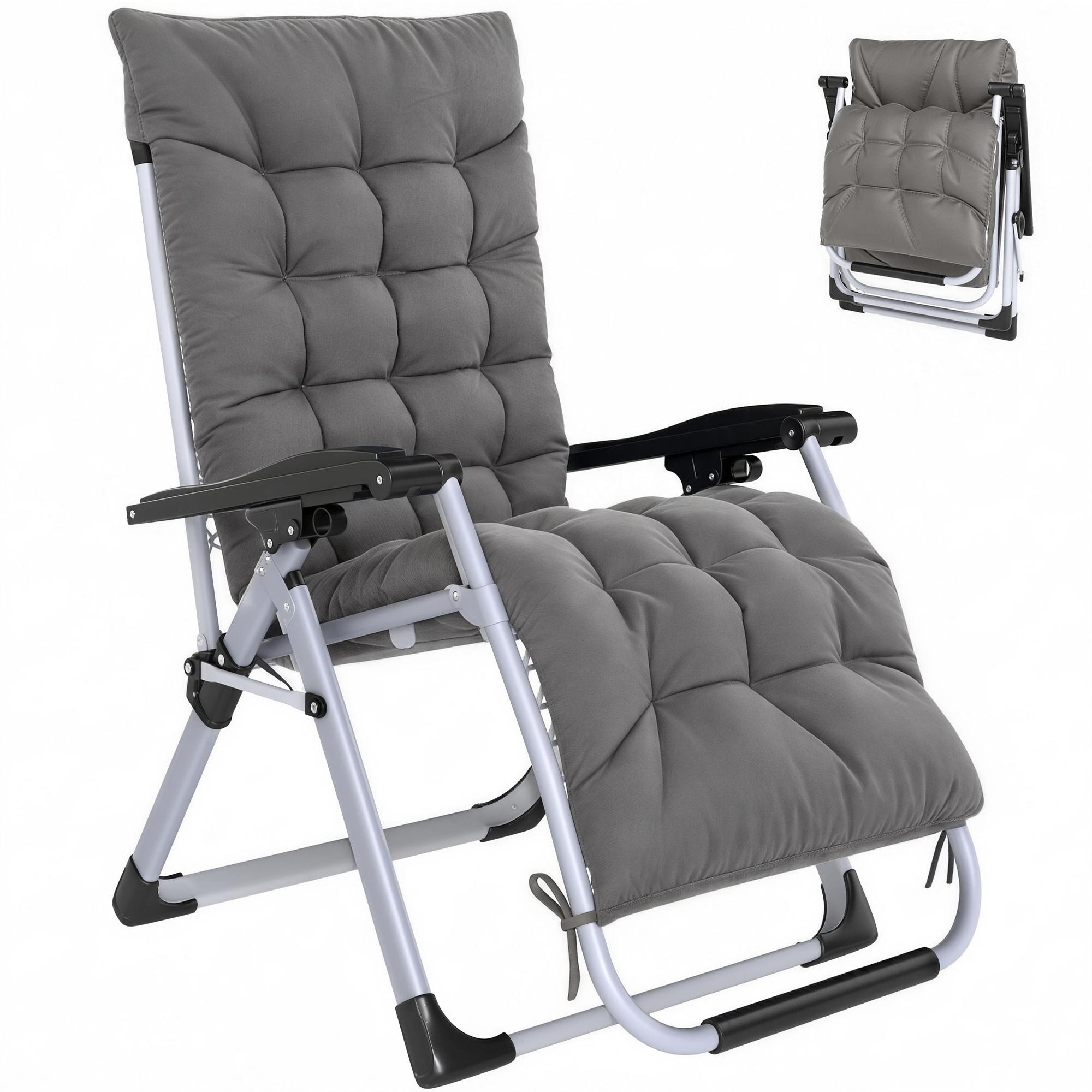 Dark Grey Zero Gravity Lounger with Folding Frame