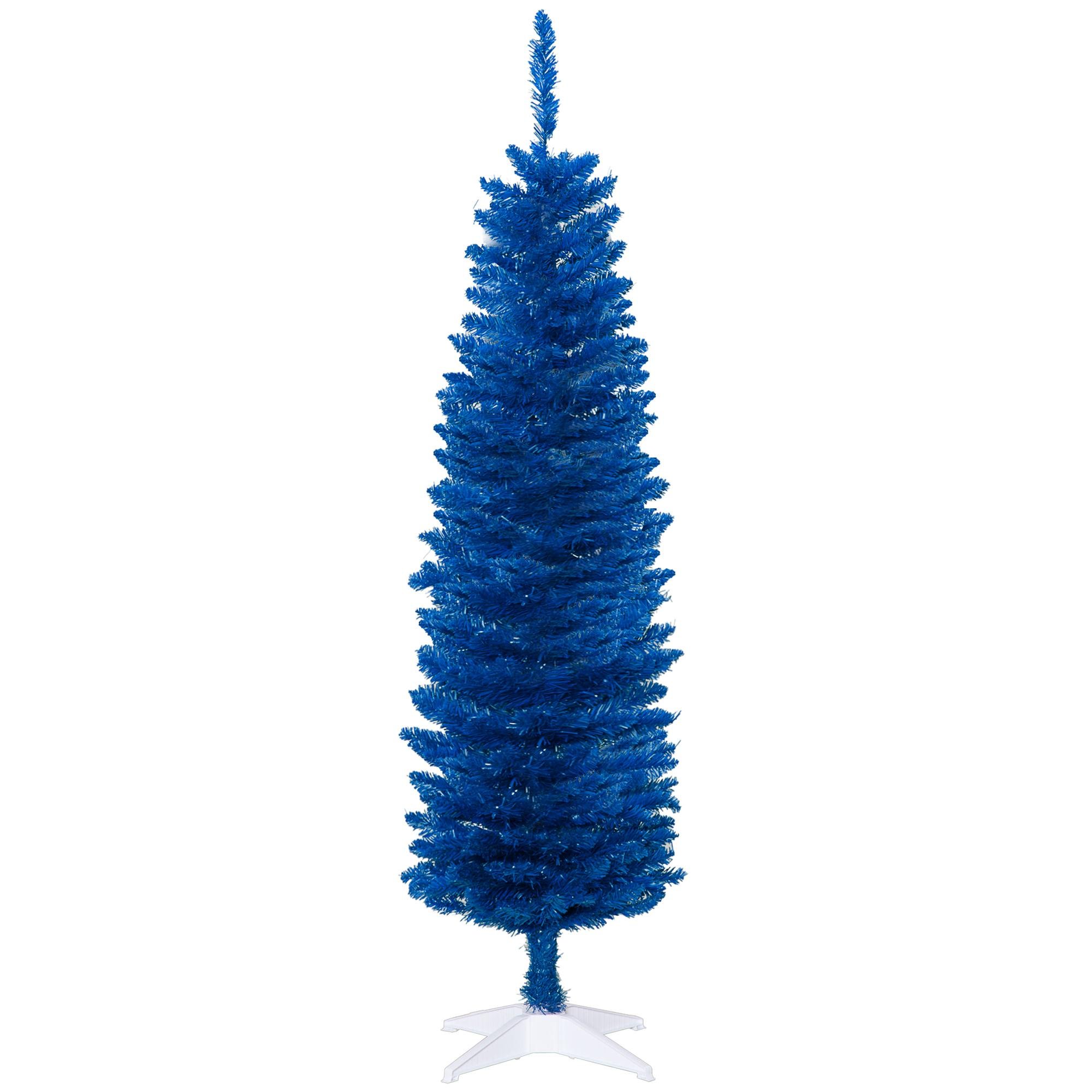5 ft Blue Pencil Tree with Slim Artificial Profile