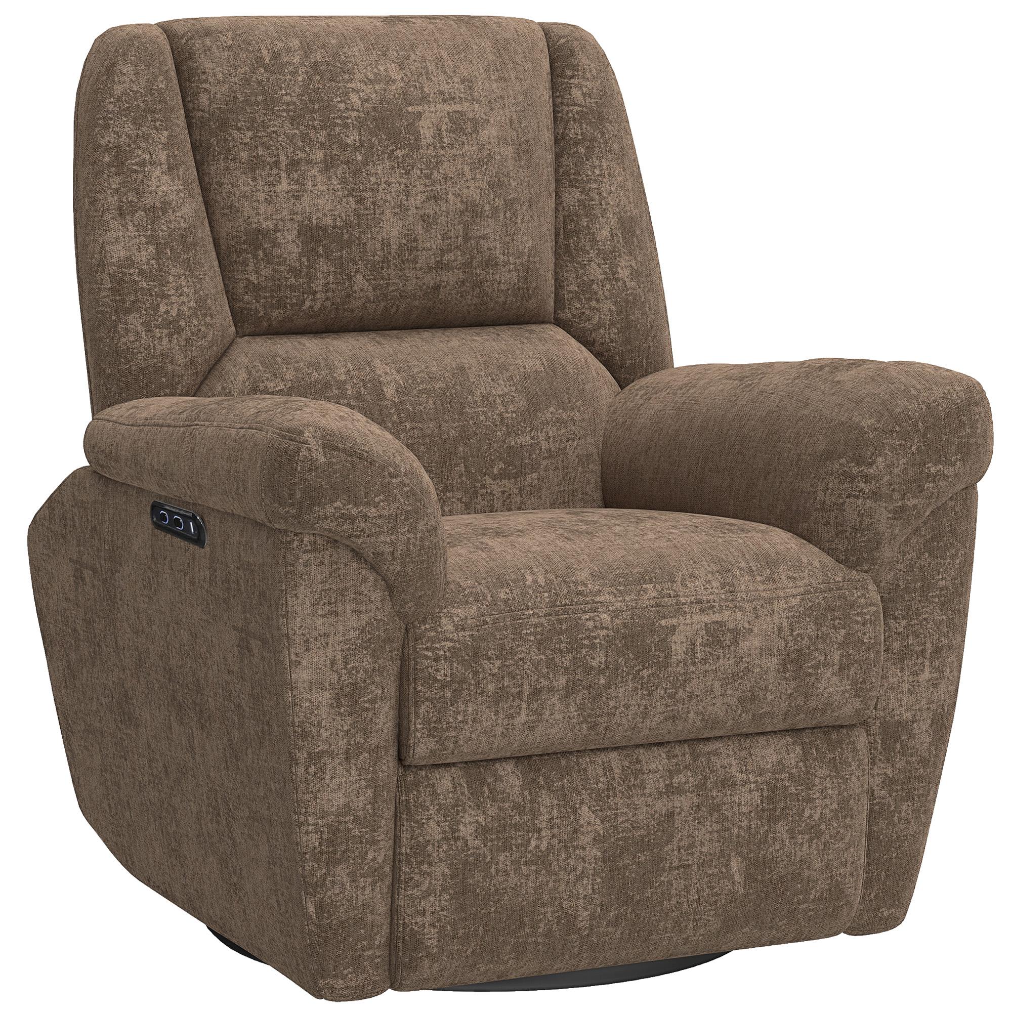 Espresso Chenille Recliner Chair with 240° Swivel
