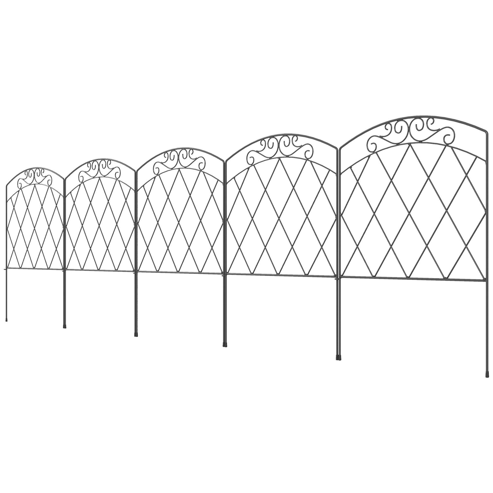 Swirl Black Garden Edging Fence, 5 Panels